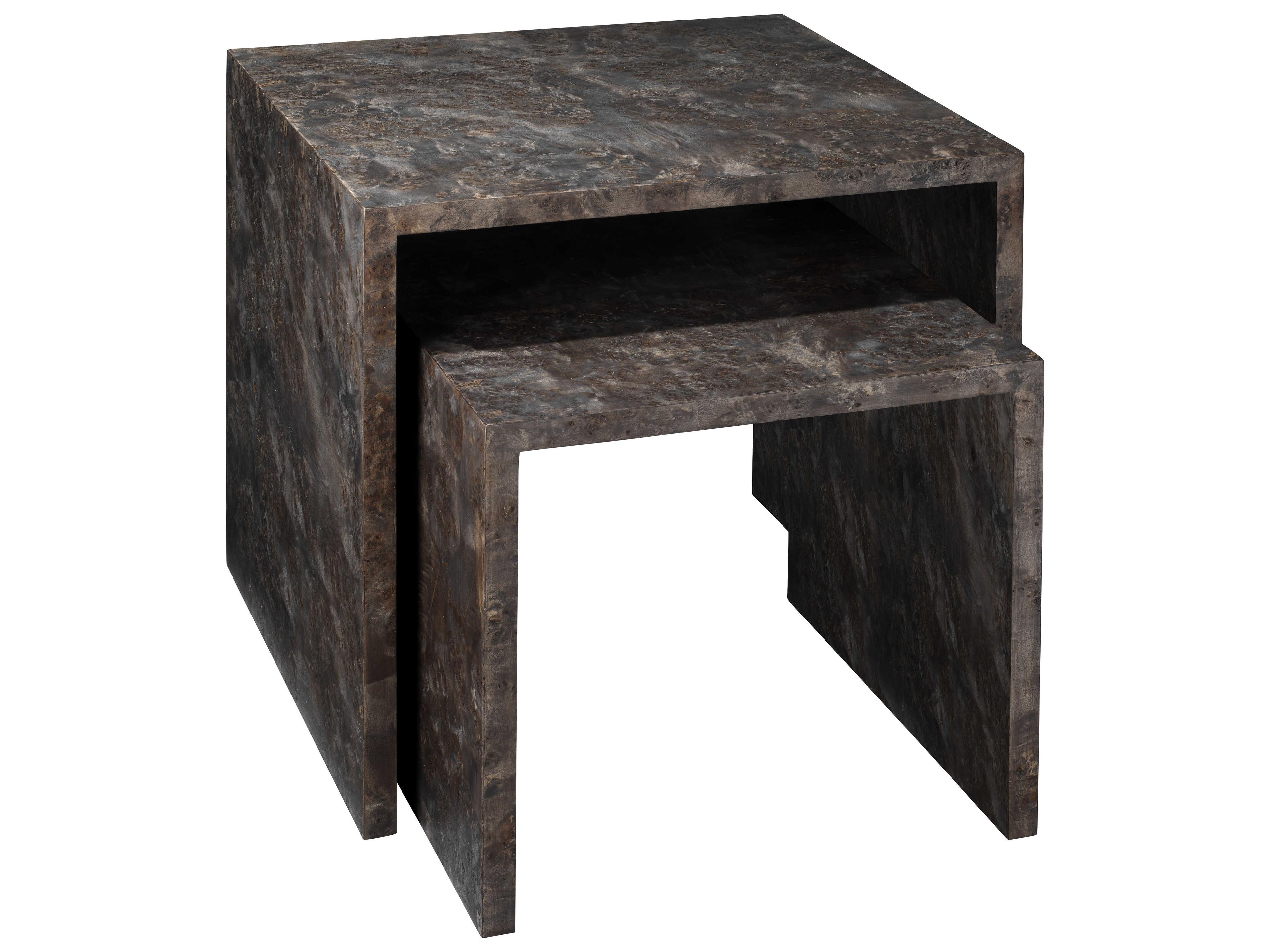Bedford Rectangular Charcoal Burl Wood End Table