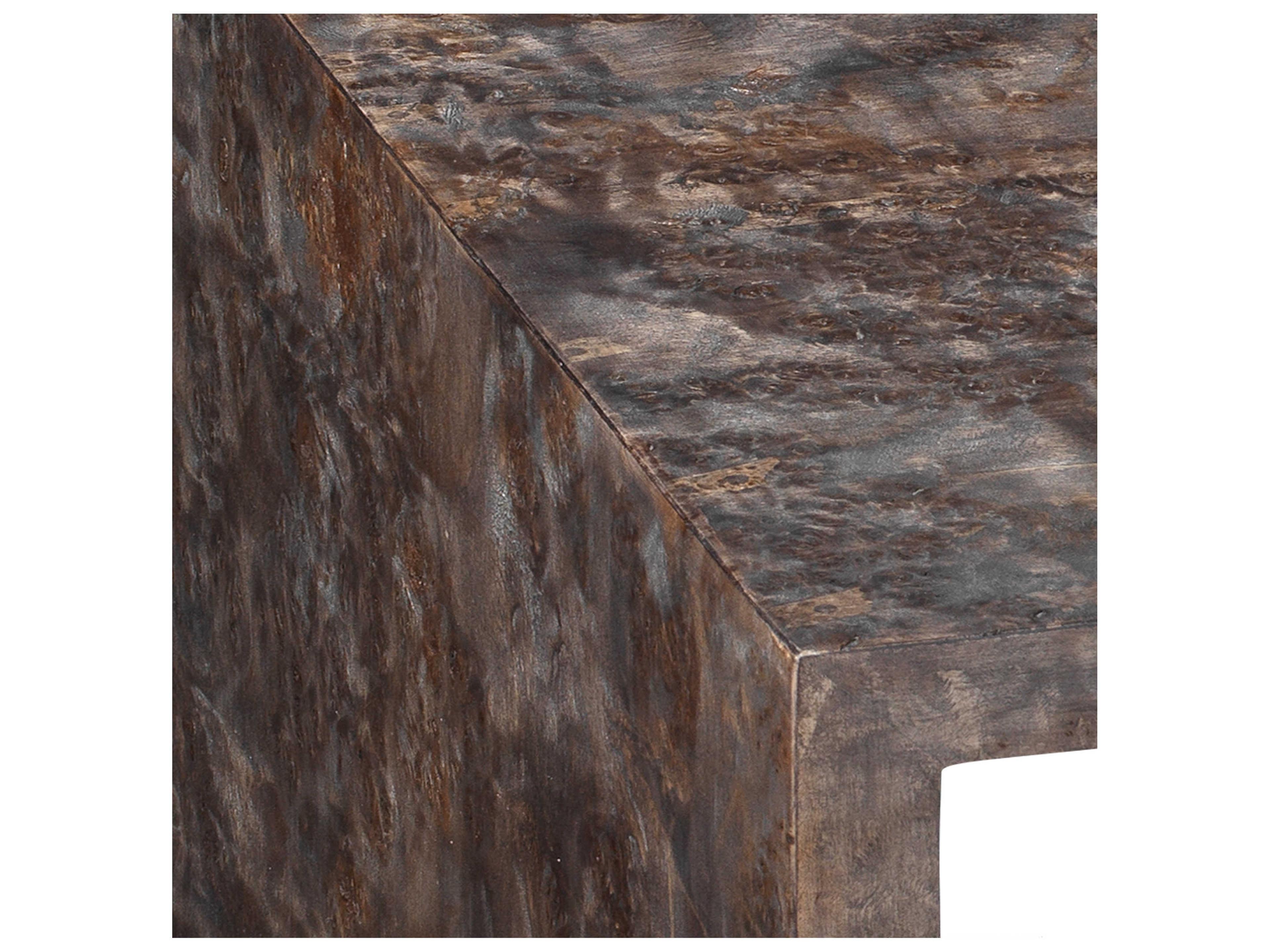 Jamie Young Bedford Rectangular Charcoal Burl Wood End Table