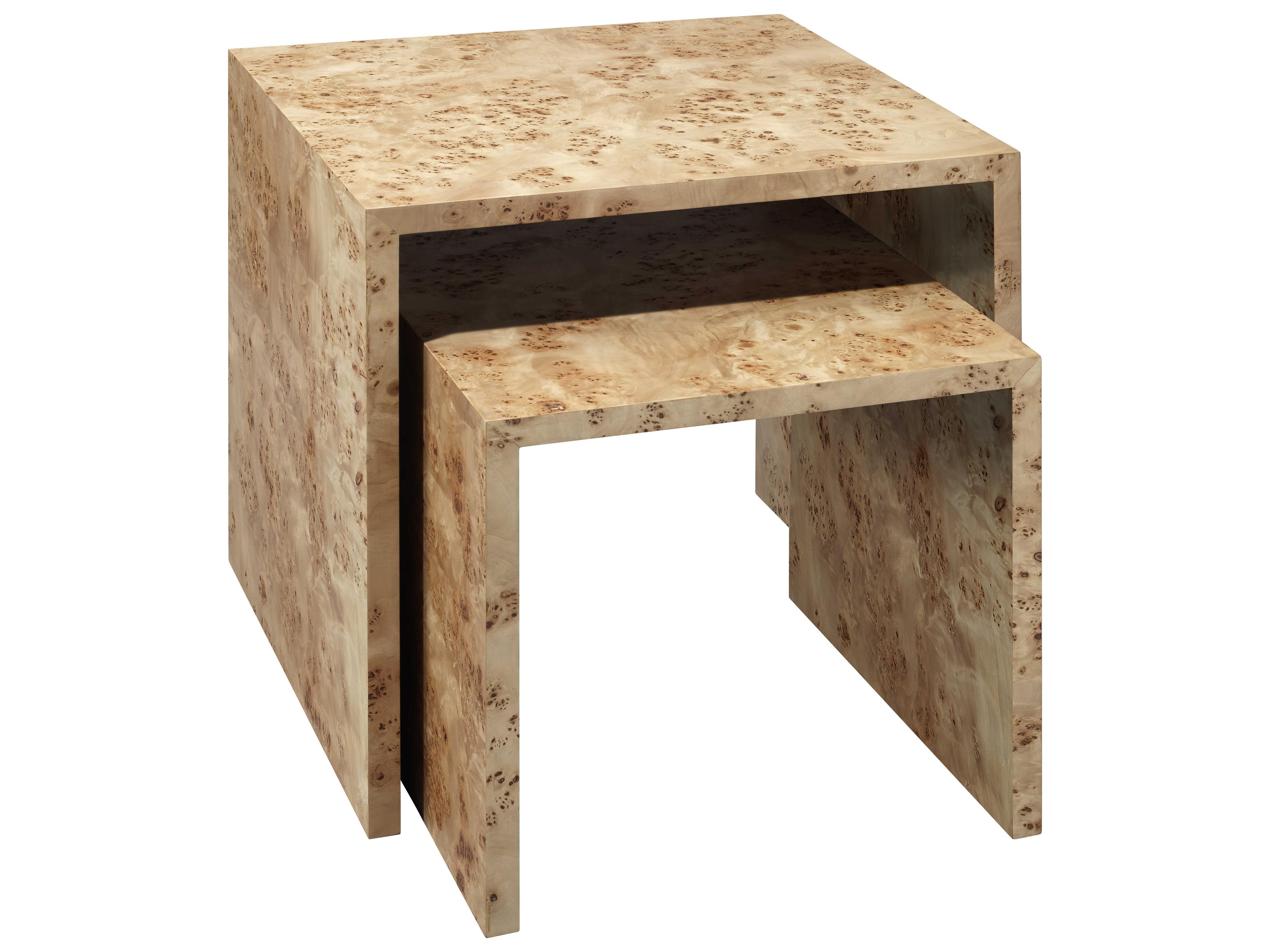 Bedford Rectangular Natural Burl Wood End Table