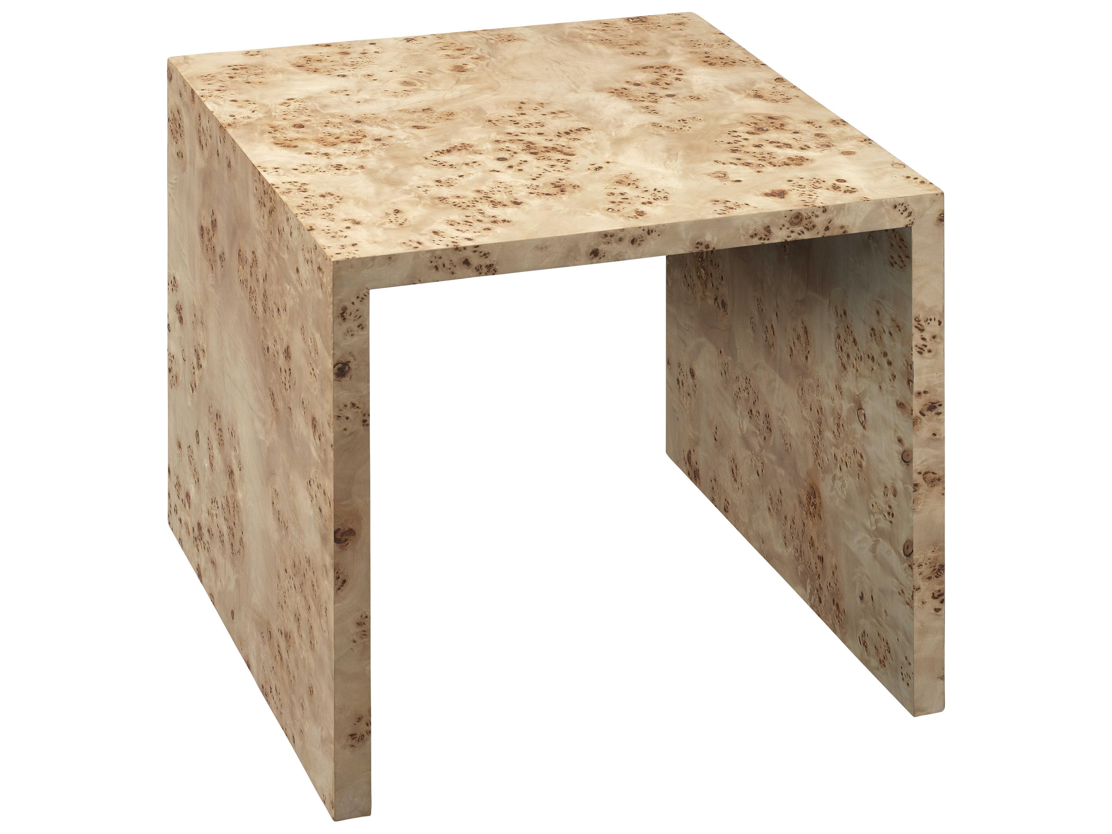 Jamie Young Bedford Rectangular Natural Burl Wood End Table