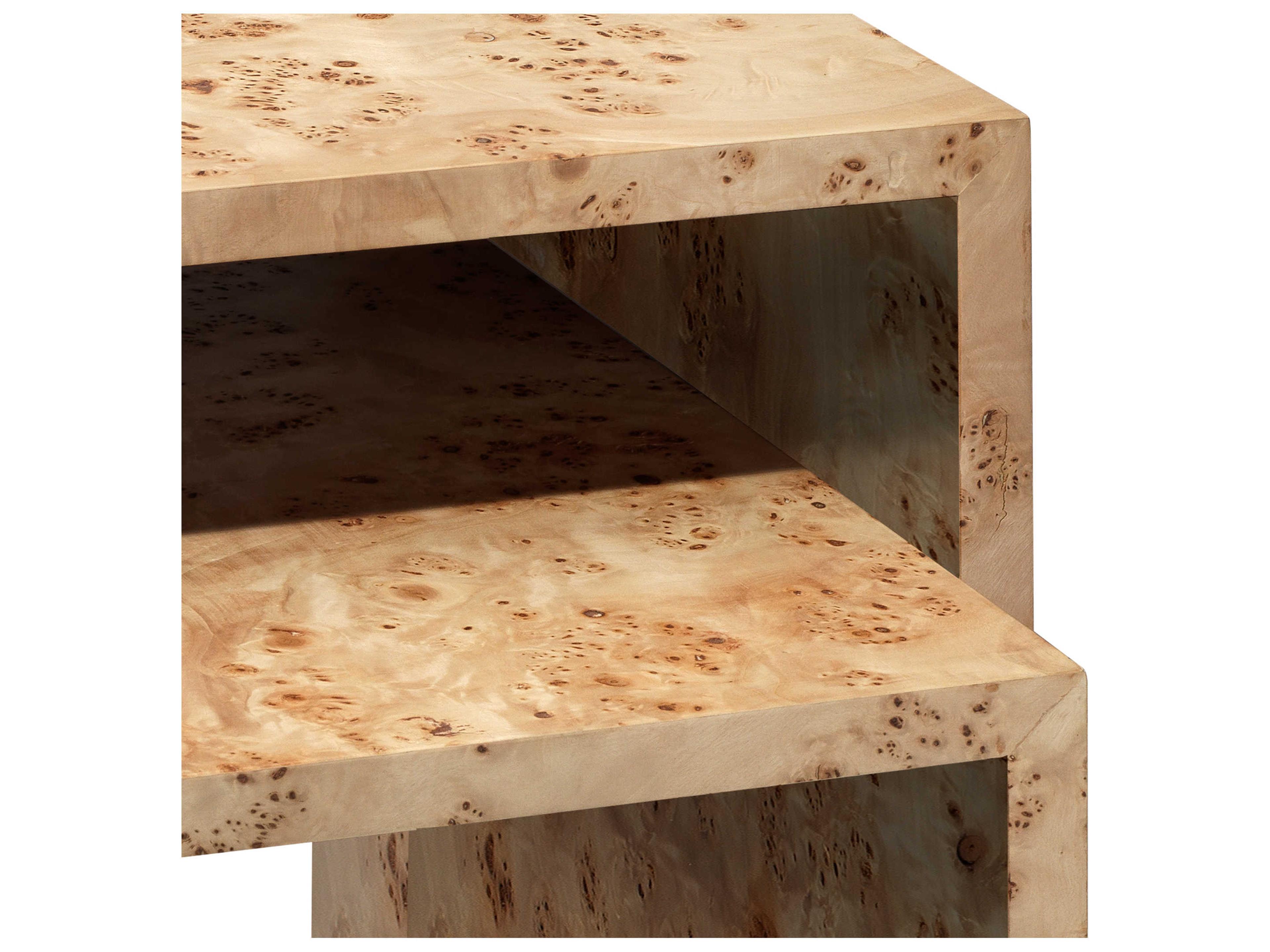 Jamie Young Bedford Rectangular Natural Burl Wood End Table