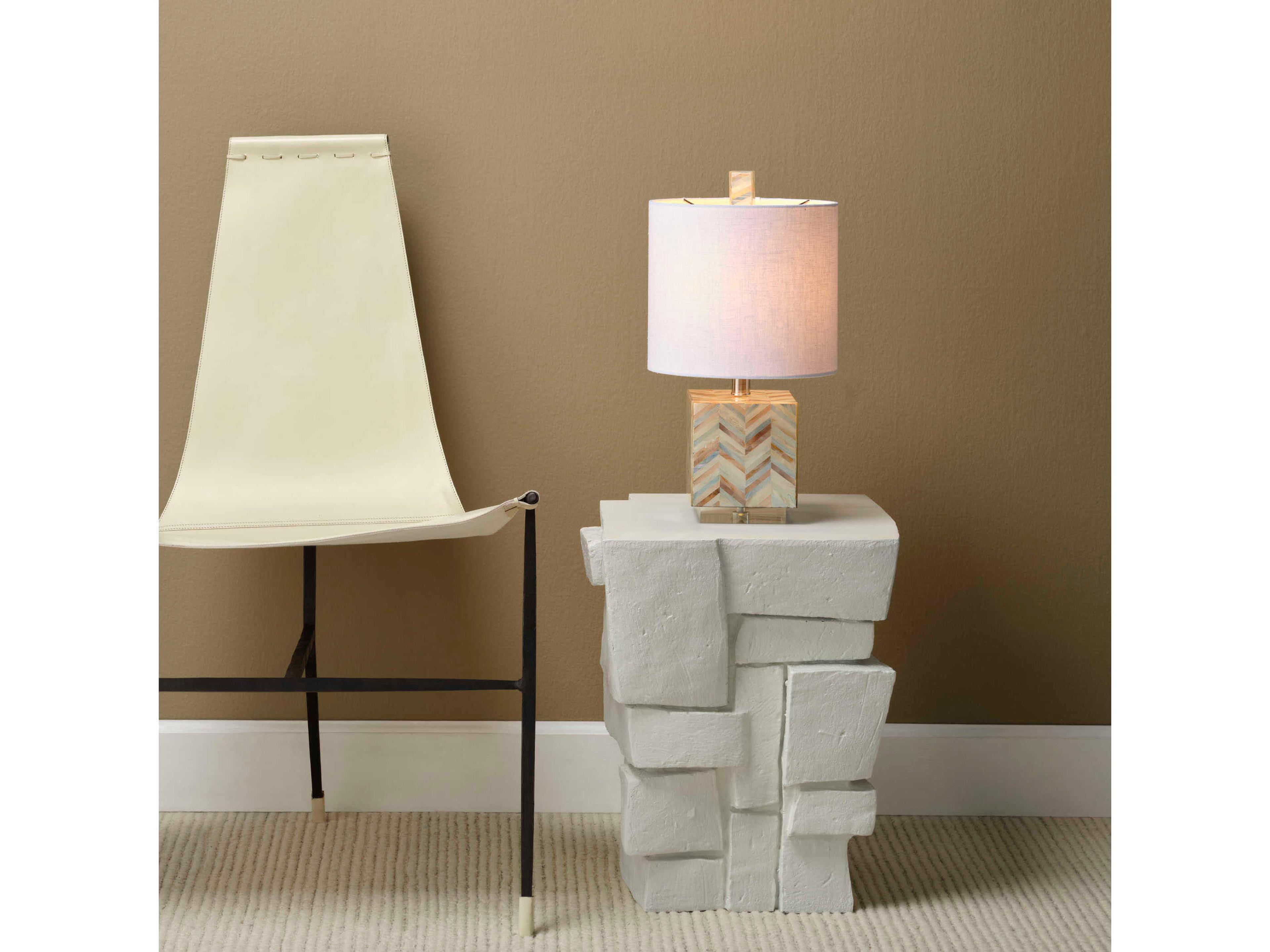 Jamie Young Brick 16" Square Fiber Glass Cream End Table