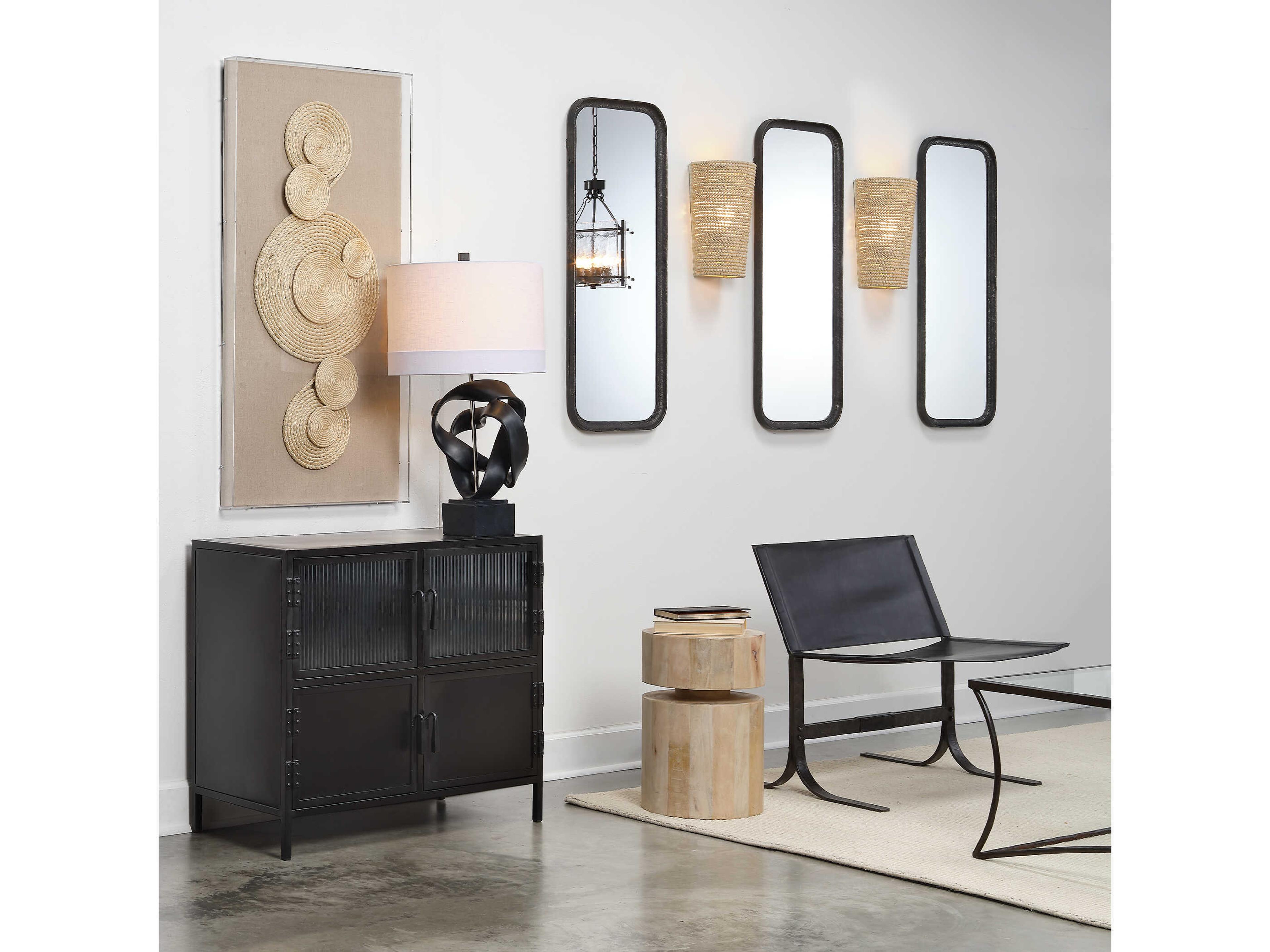 Jamie Young Dylan Round Wood White Wash End Table