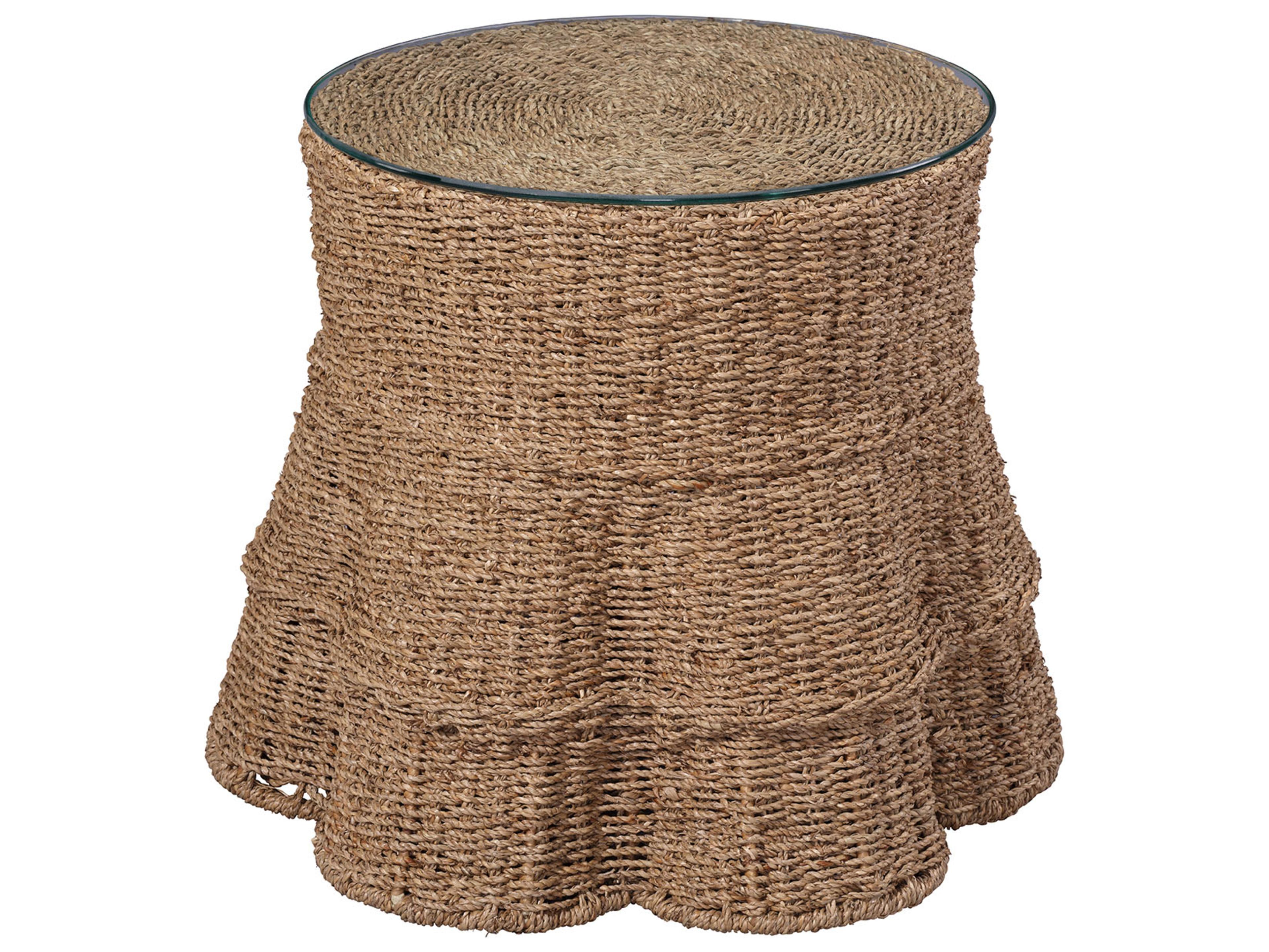 Falda Round Glass End Table