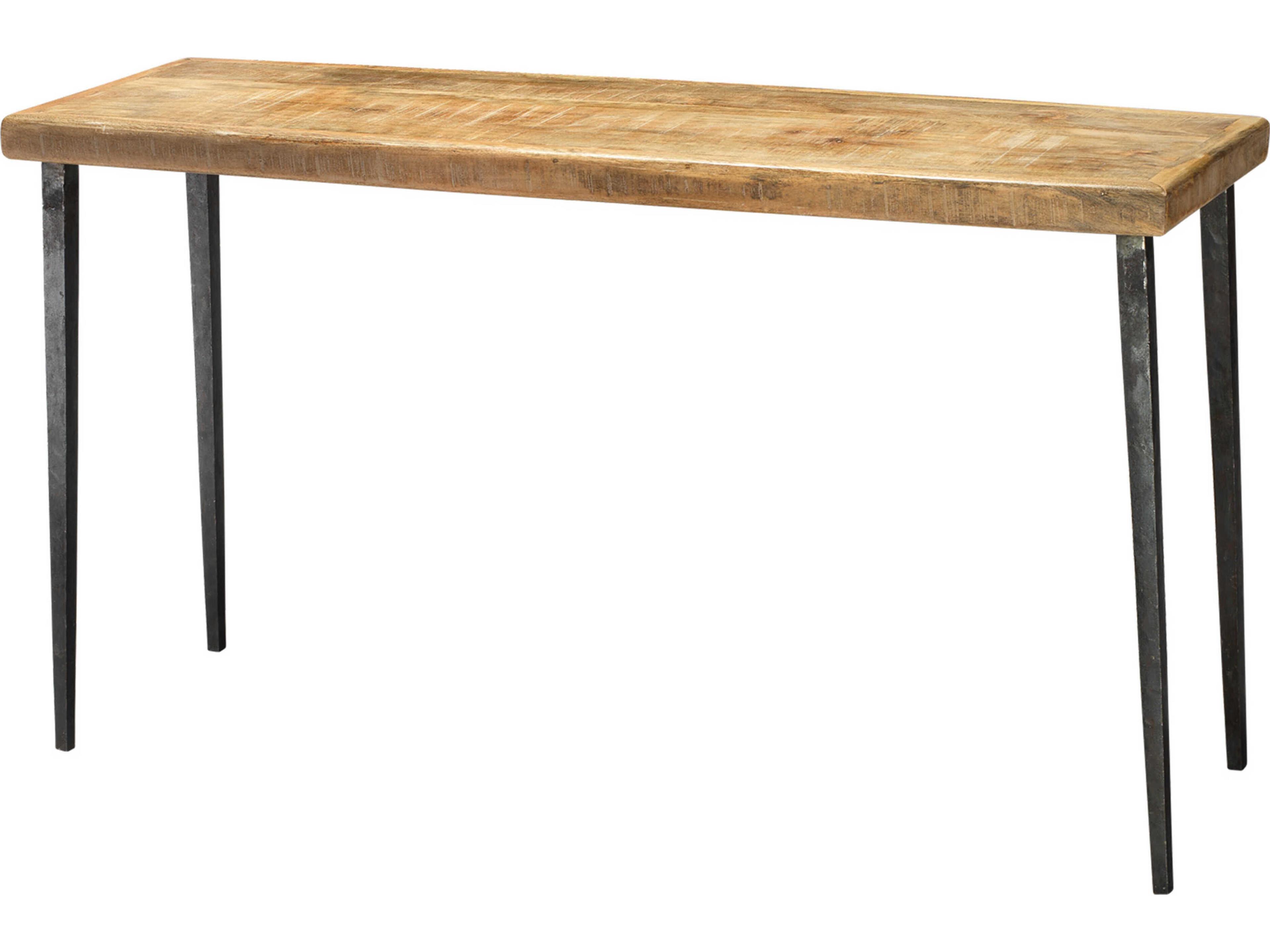 Farmhouse Rectangular Natural Wood Console Table