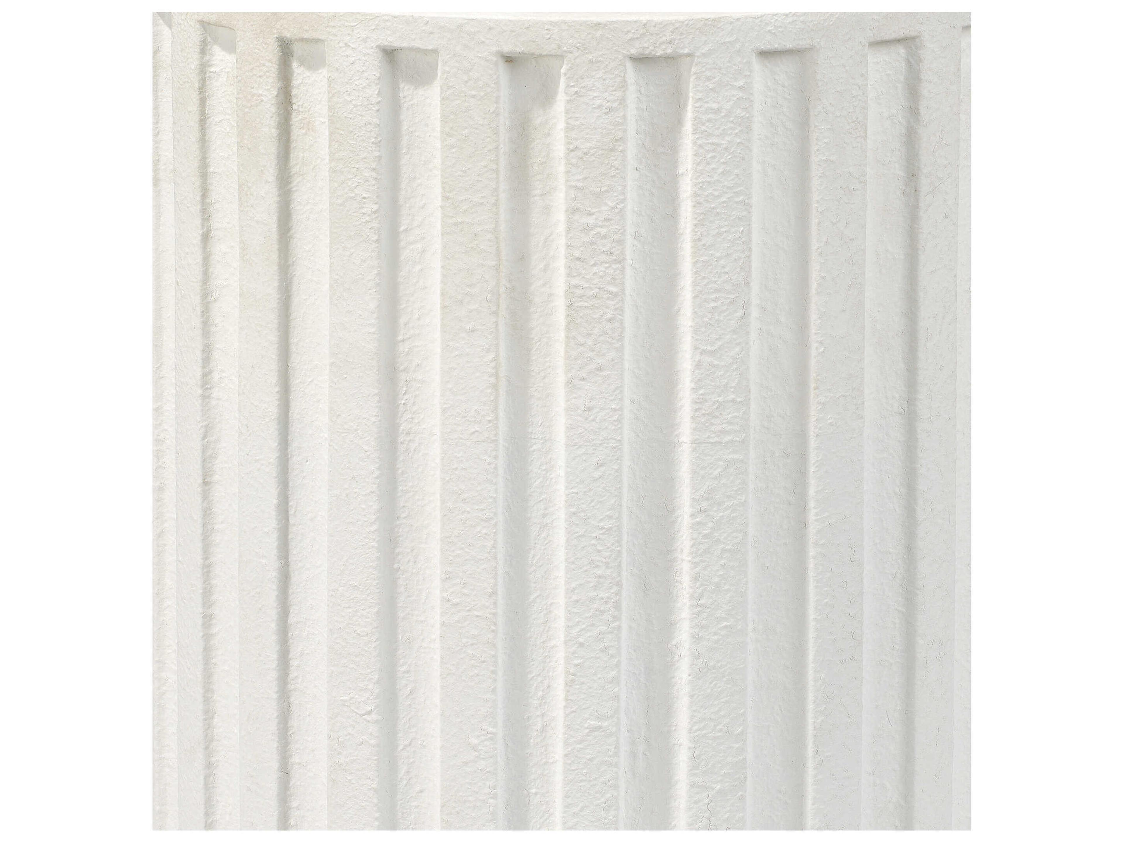 Jamie Young Round Cement White Concrete End Table