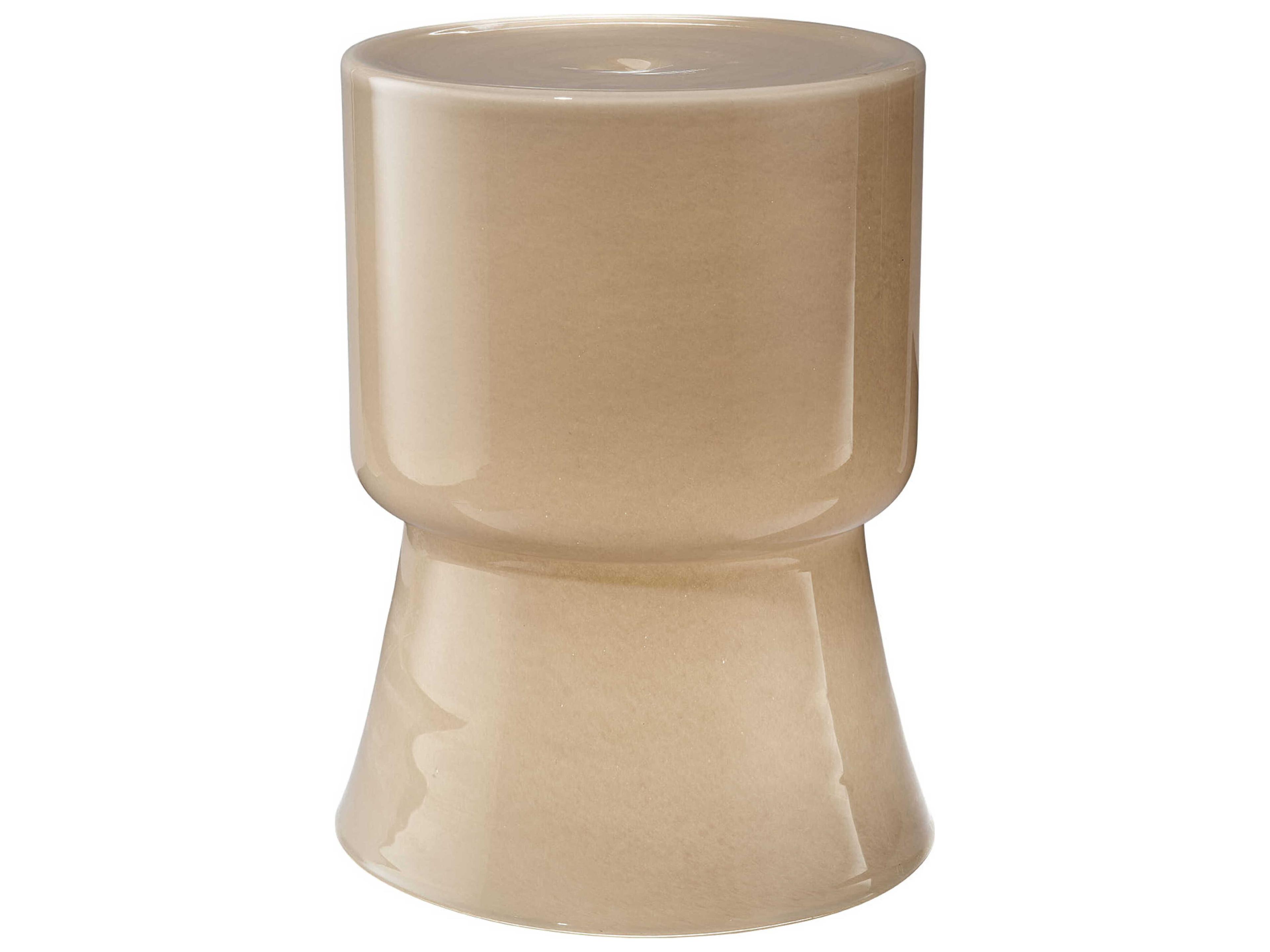 Huntington Taupe Brown Accent Stool
