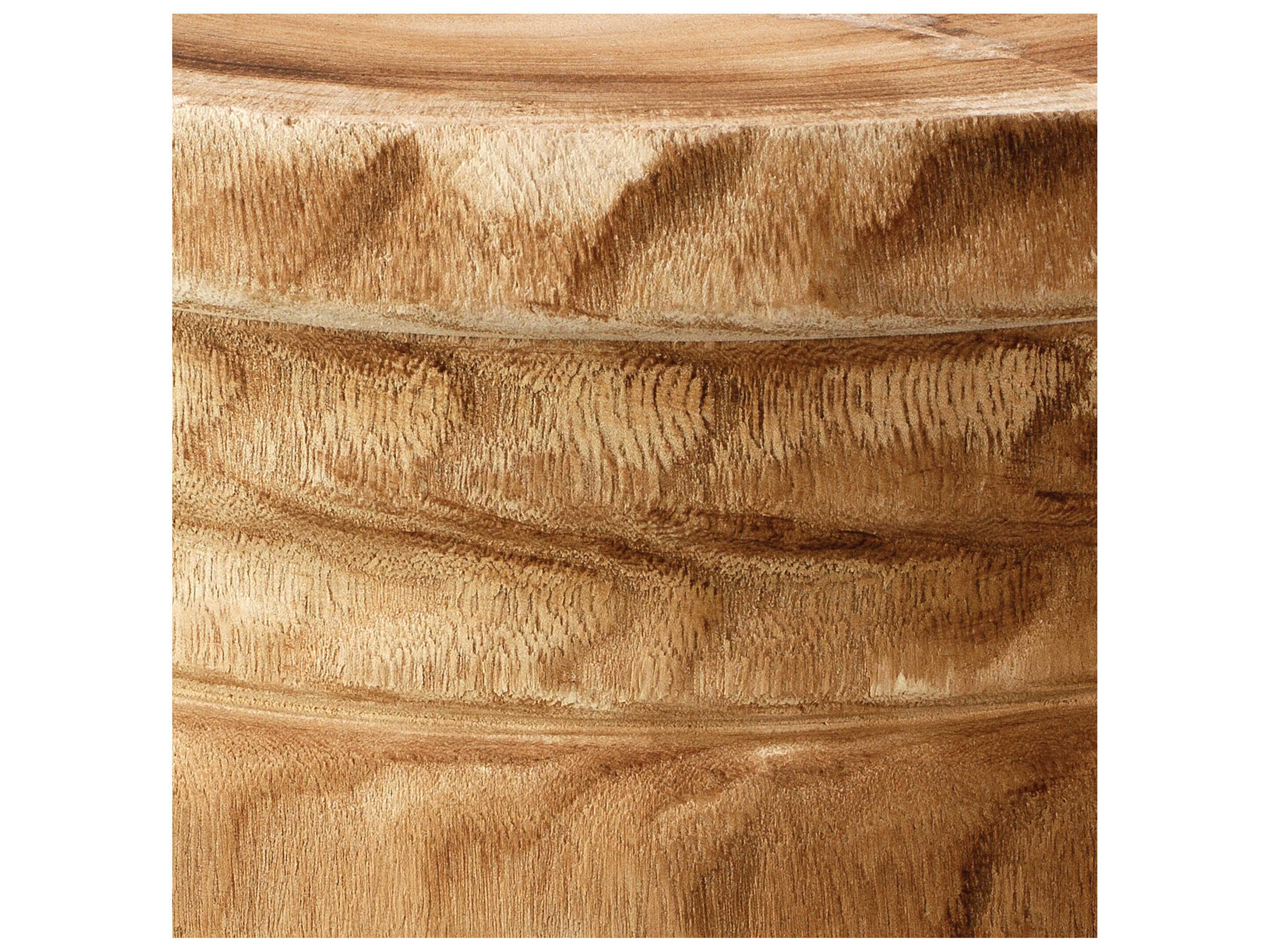 Jamie Young Mesa Round Natural Wood End Table