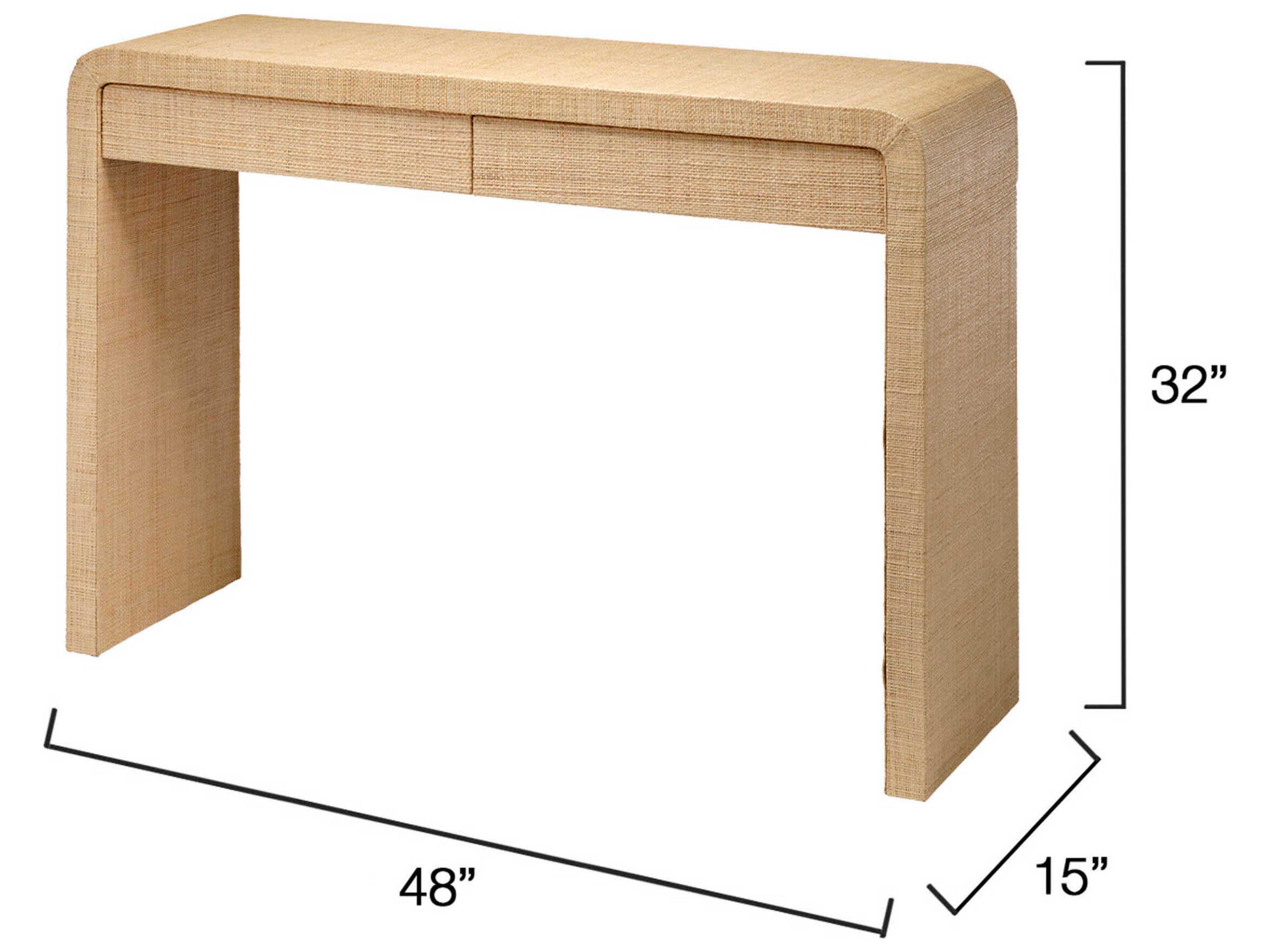 Jamie Young Montecito 48" Rectangular Raffia Natural Console Table