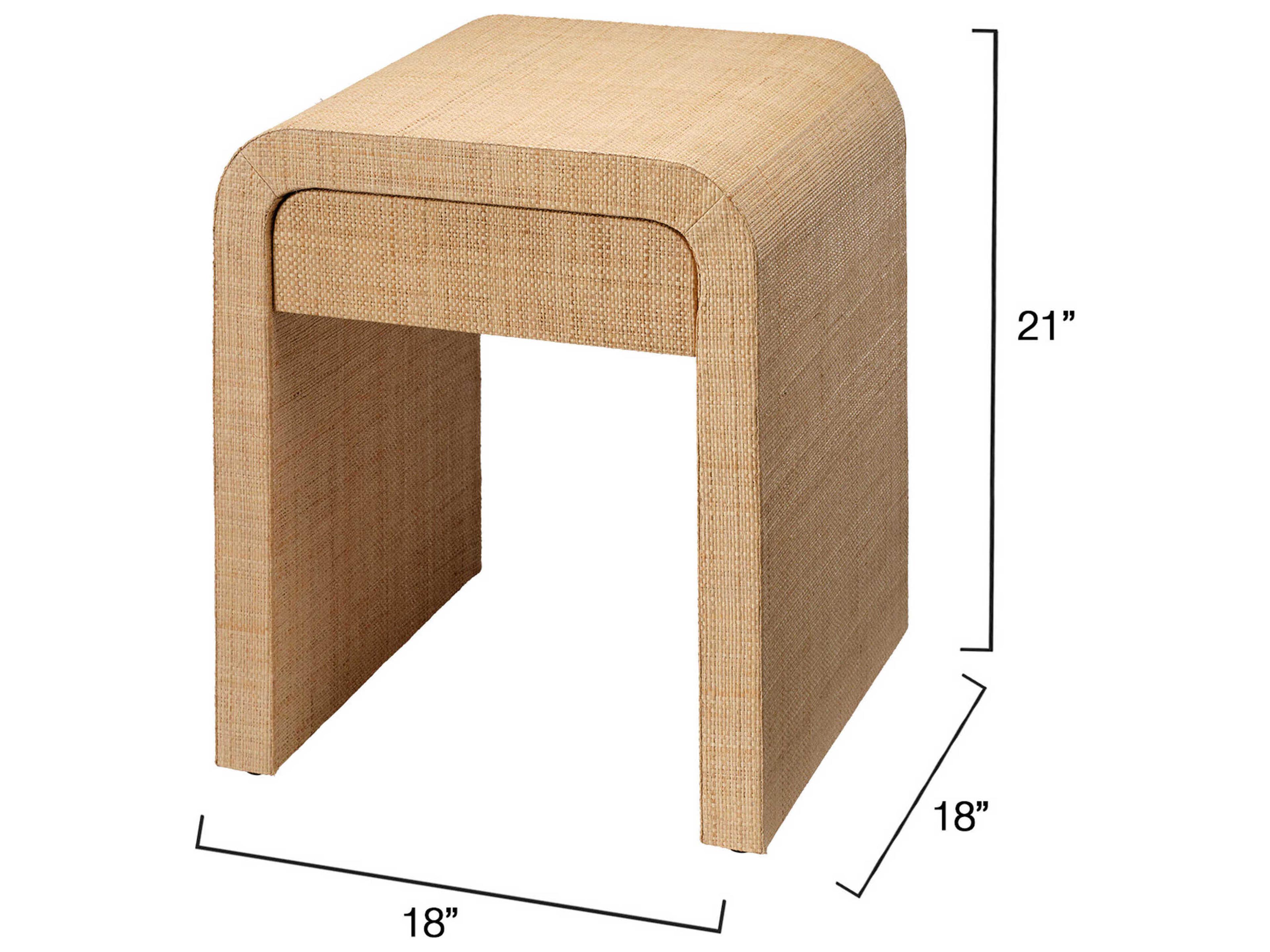 Jamie Young Montecito 18" Rectangular Raffia Natural End Table