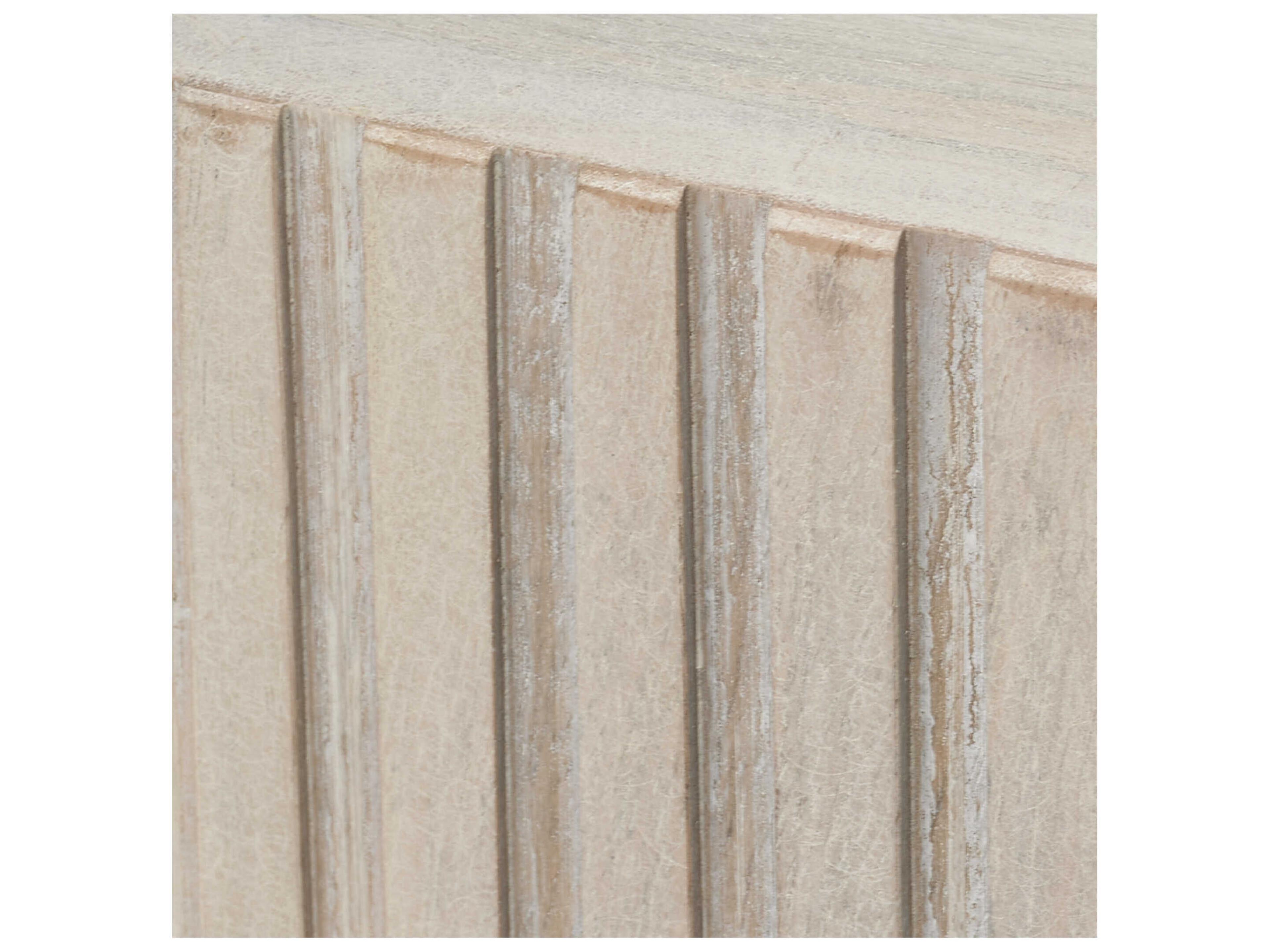 Jamie Young Notch Square Wood White Bleach Side Table