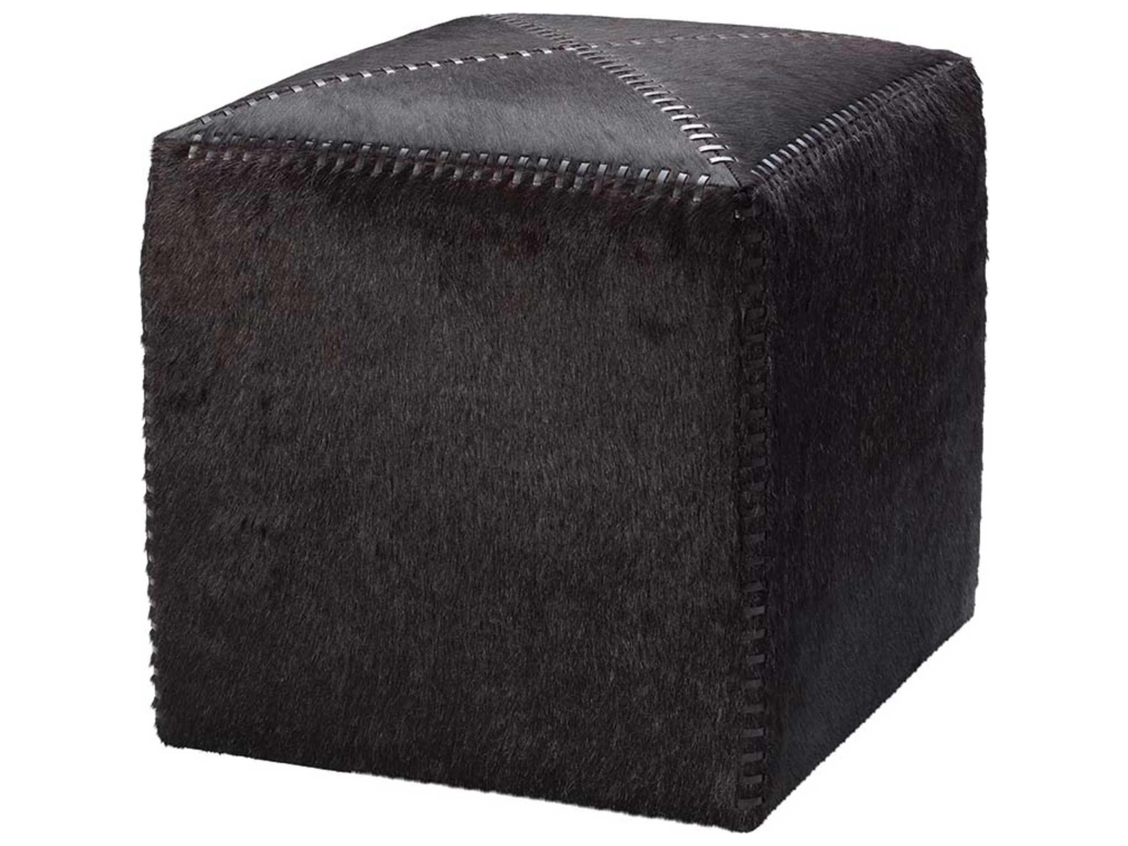 Espresso Dark Brown Leather Ottoman