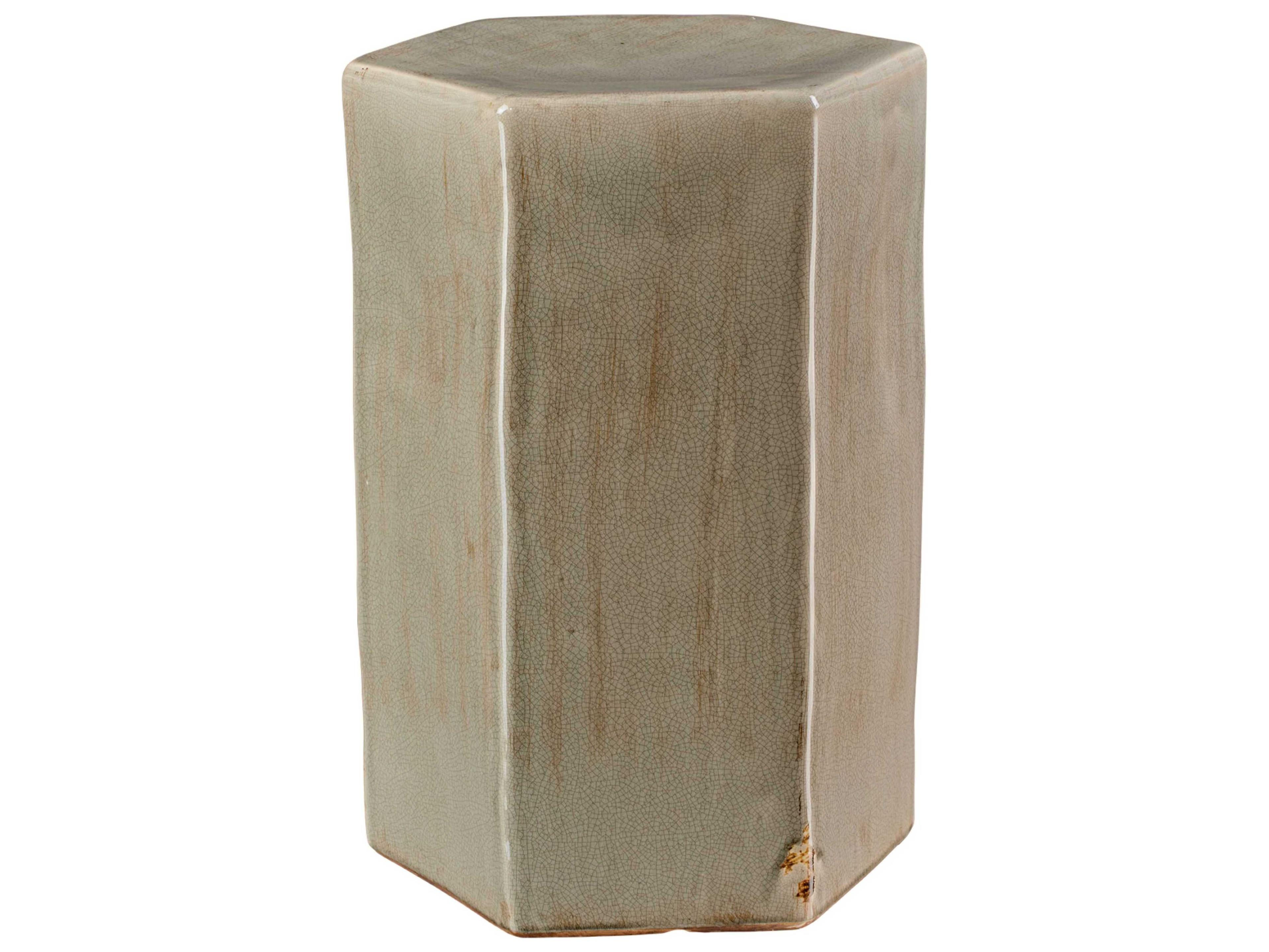 Porto Large Hexagonal Ceramic Side Table in Grey