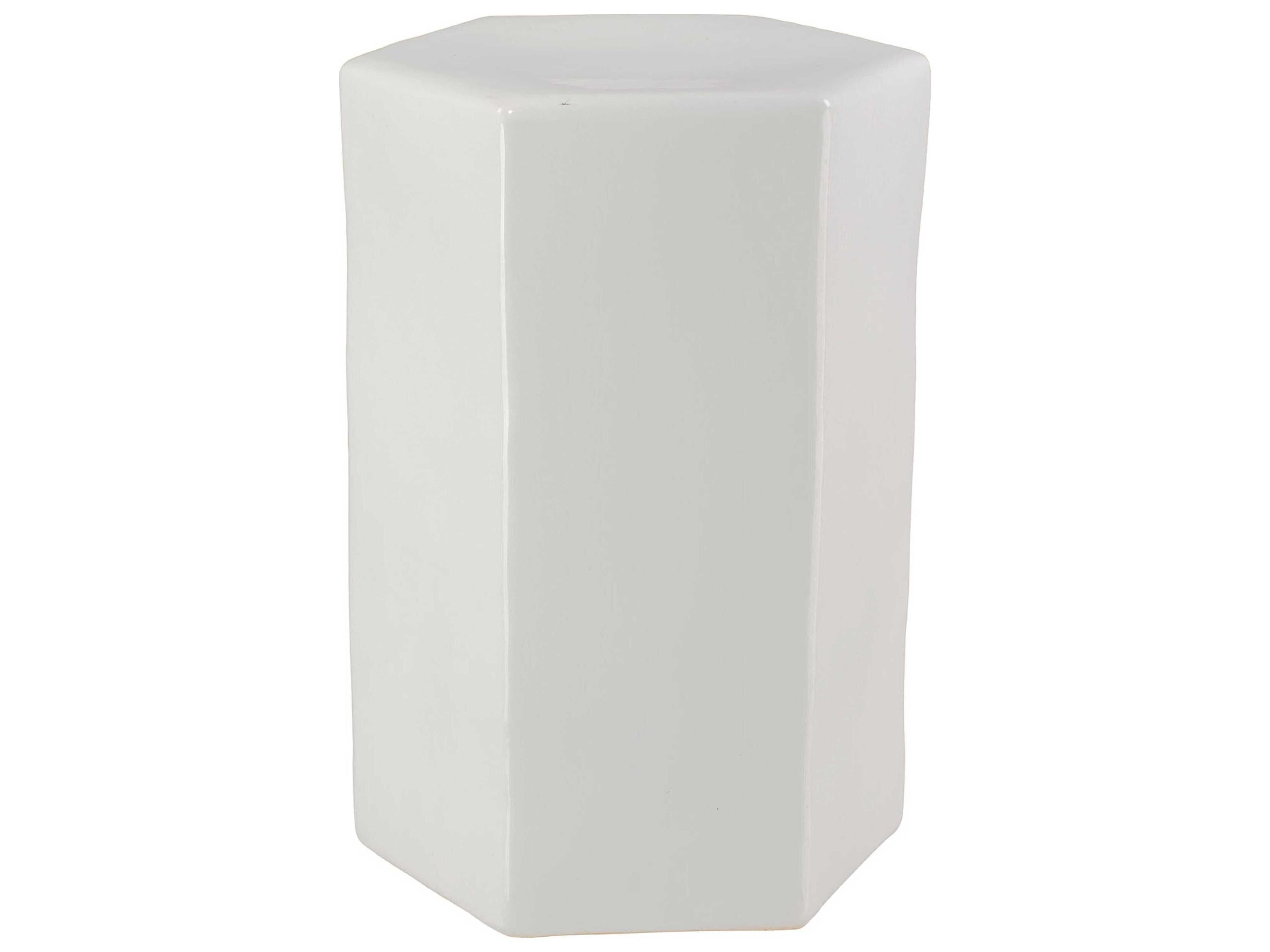 Porto Ceramic Round Side Table in White