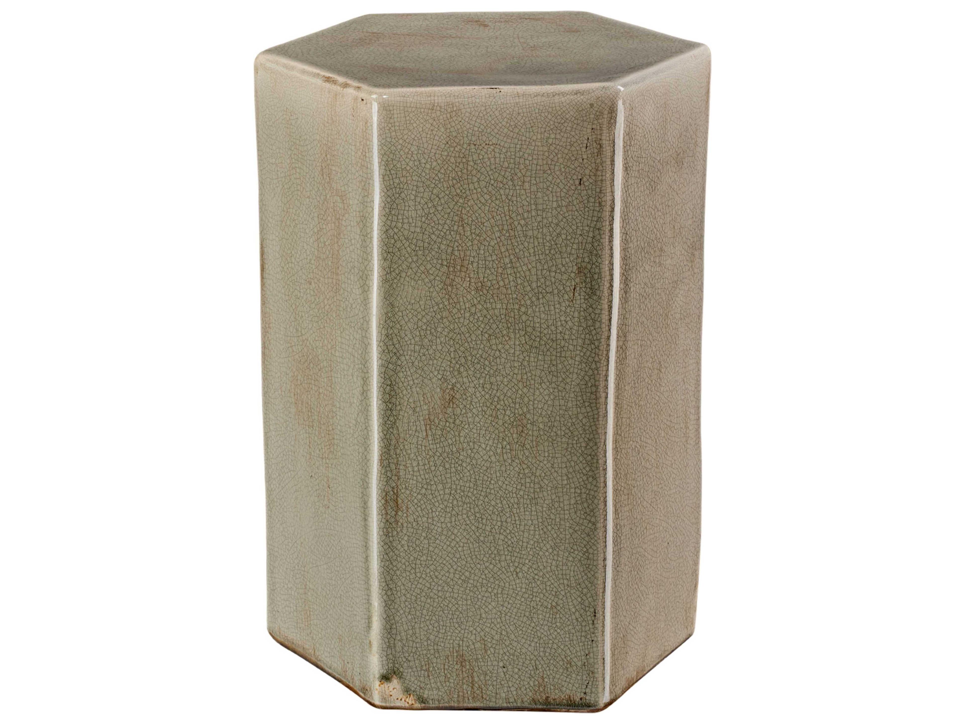 Porto Hexagon Ceramic Grey End Table