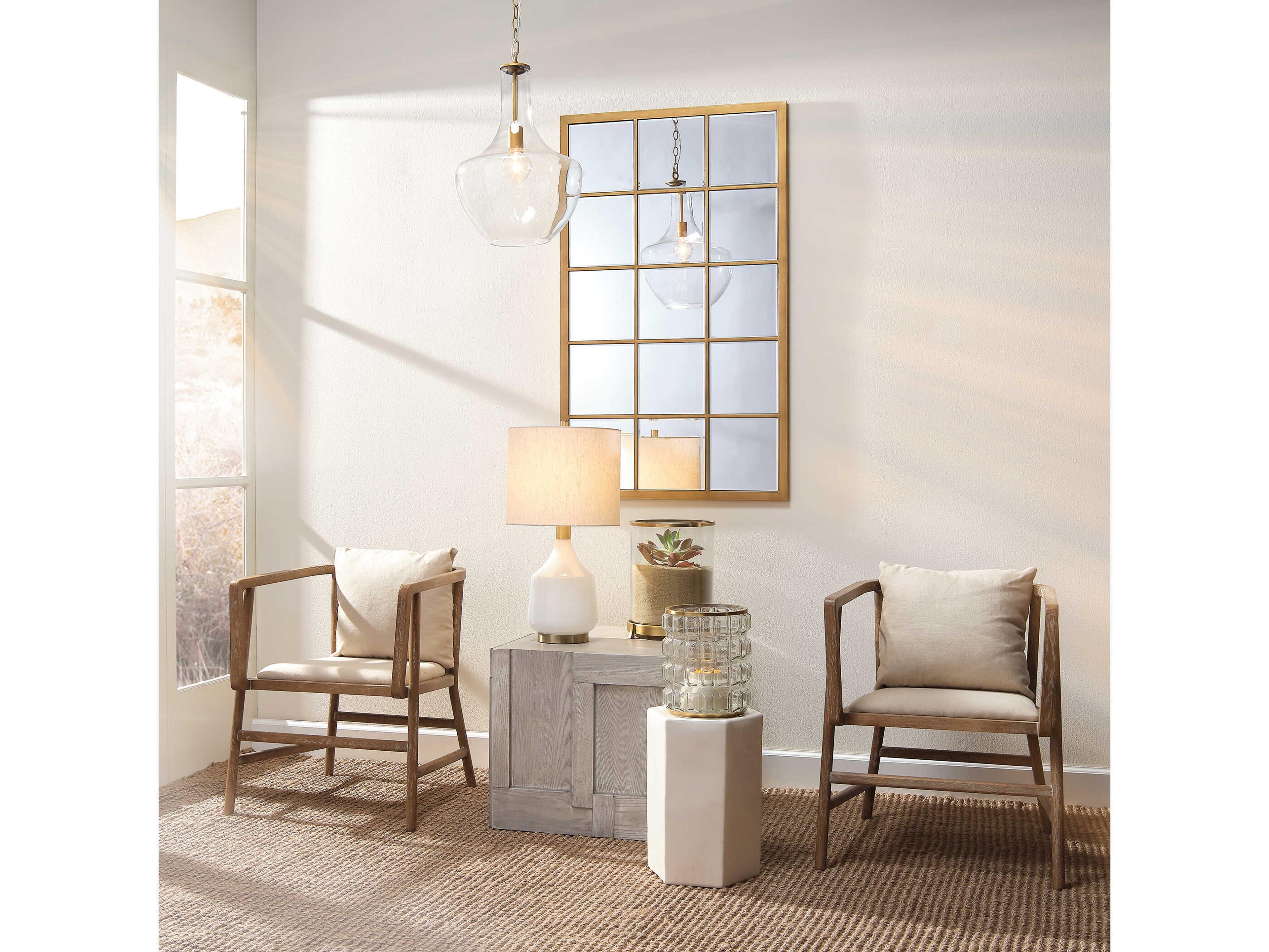 Jamie Young Porto Hexagon Ceramic White End Table