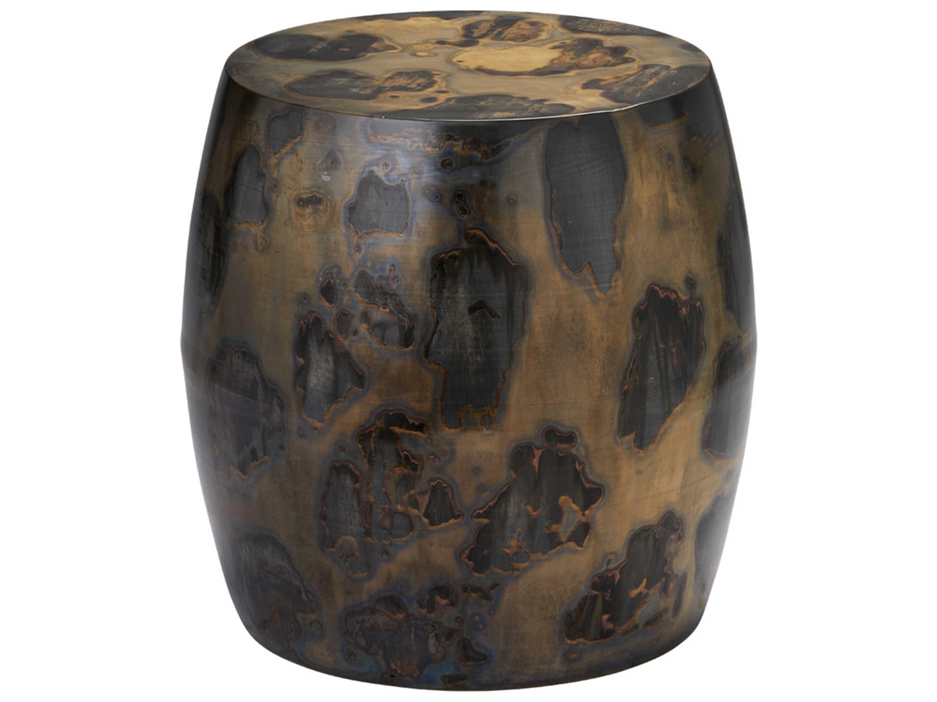 Jamie Young Round Acid Washed Metal End Table