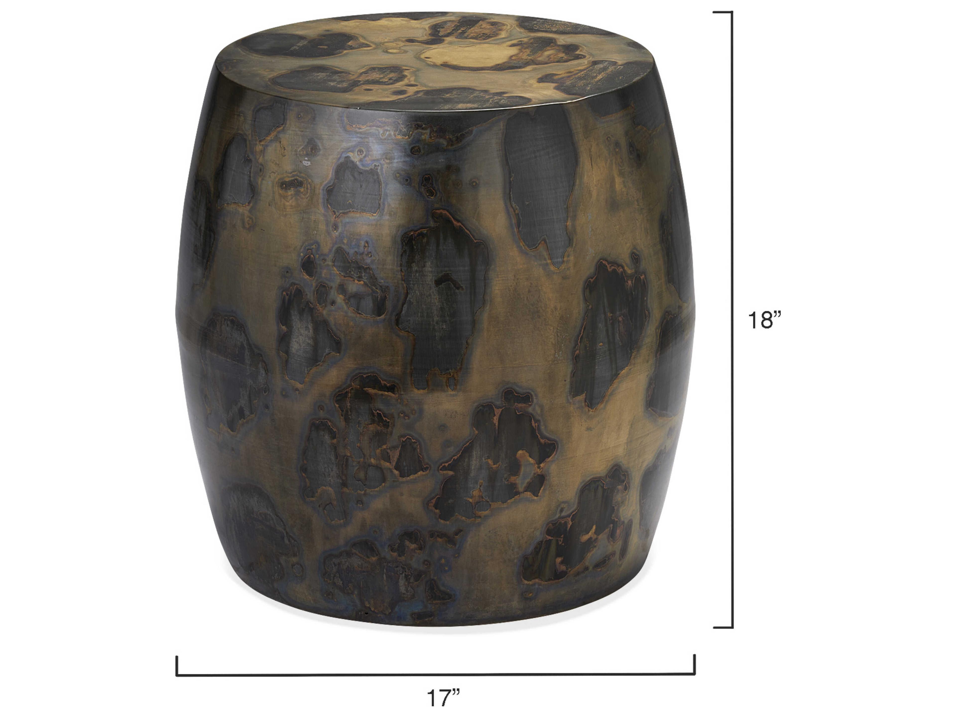 Jamie Young Round Acid Washed Metal End Table