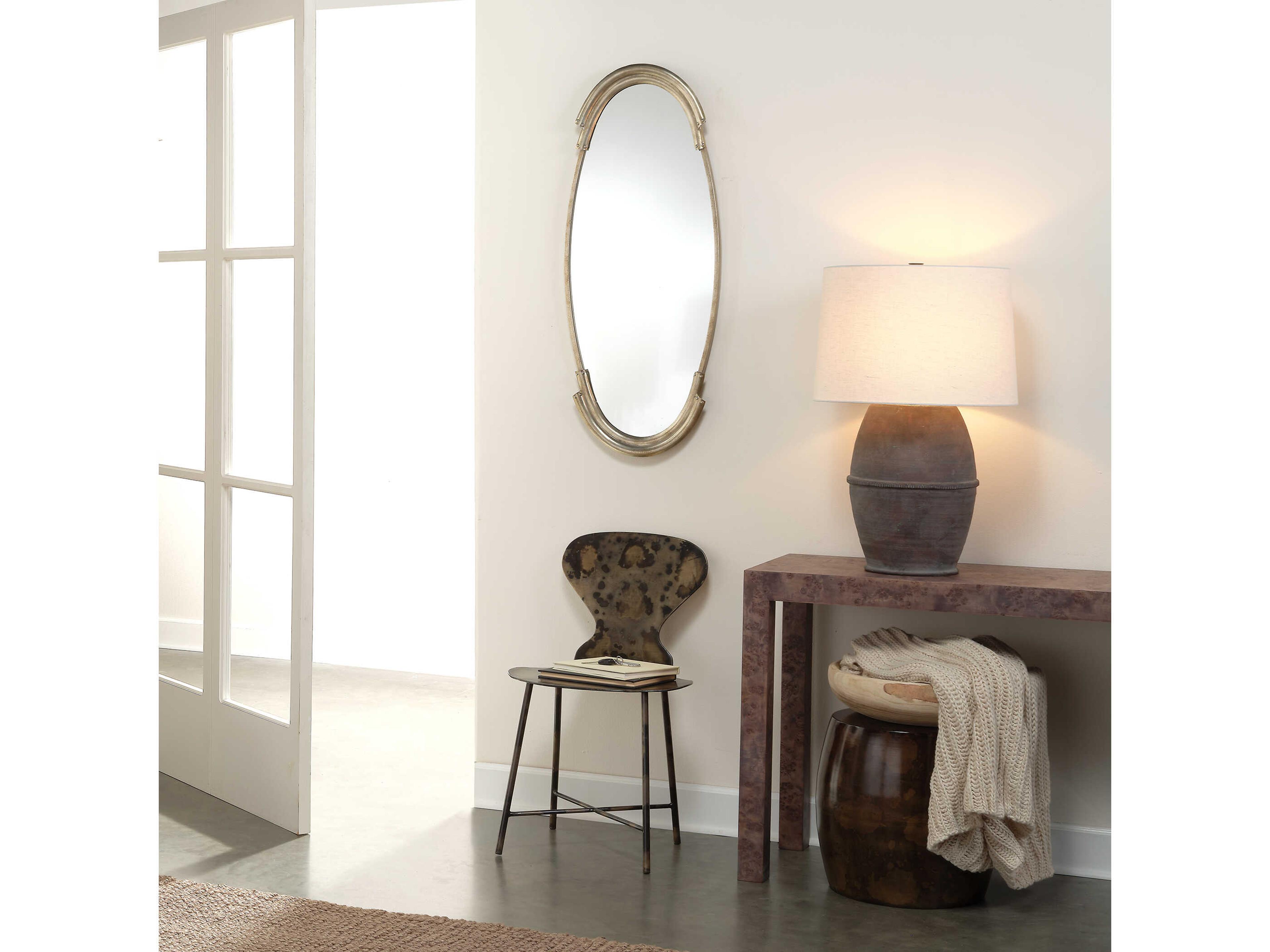 Jamie Young Round Acid Washed Metal End Table