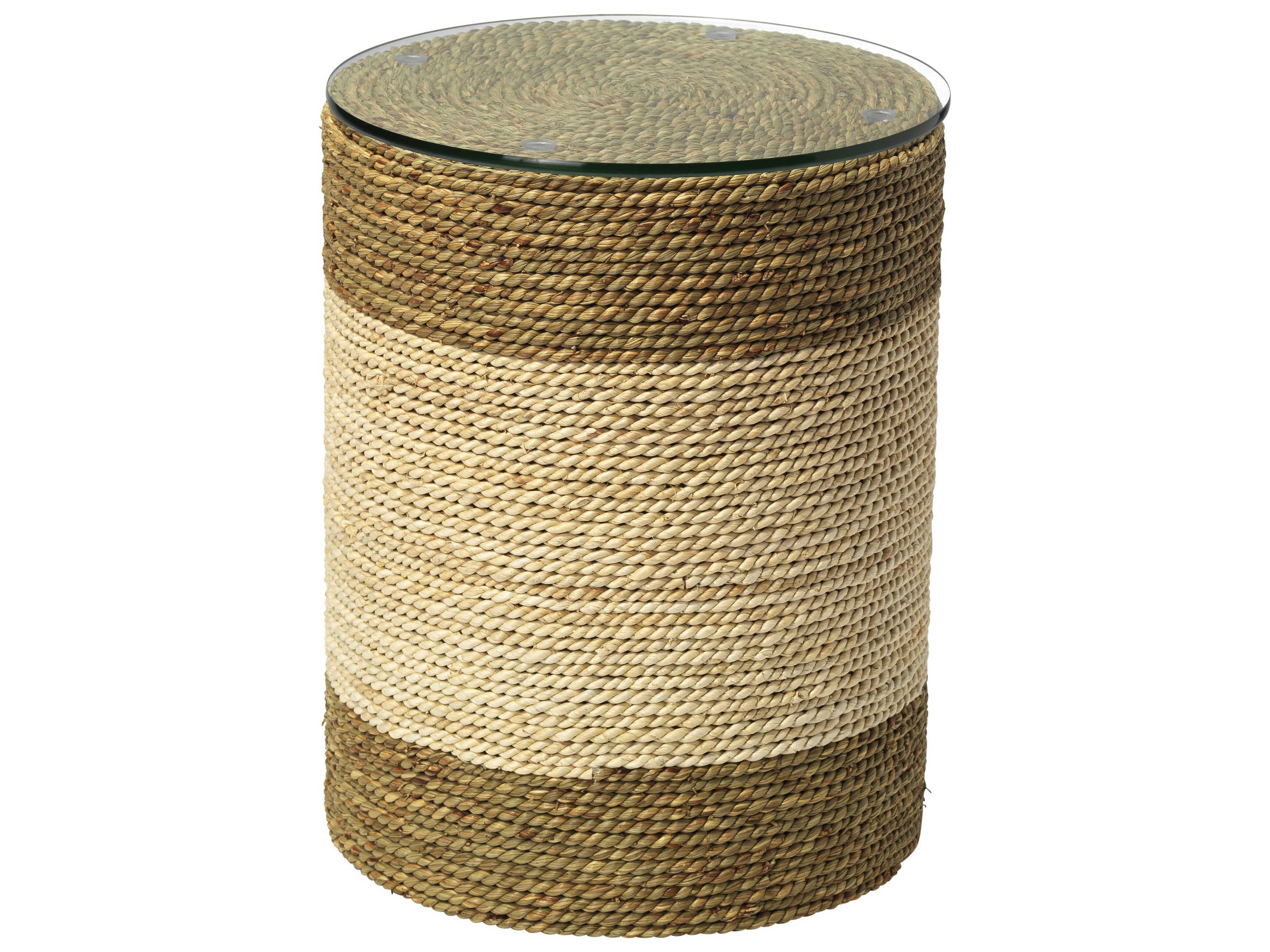 Saint Bart Round Glass End Table