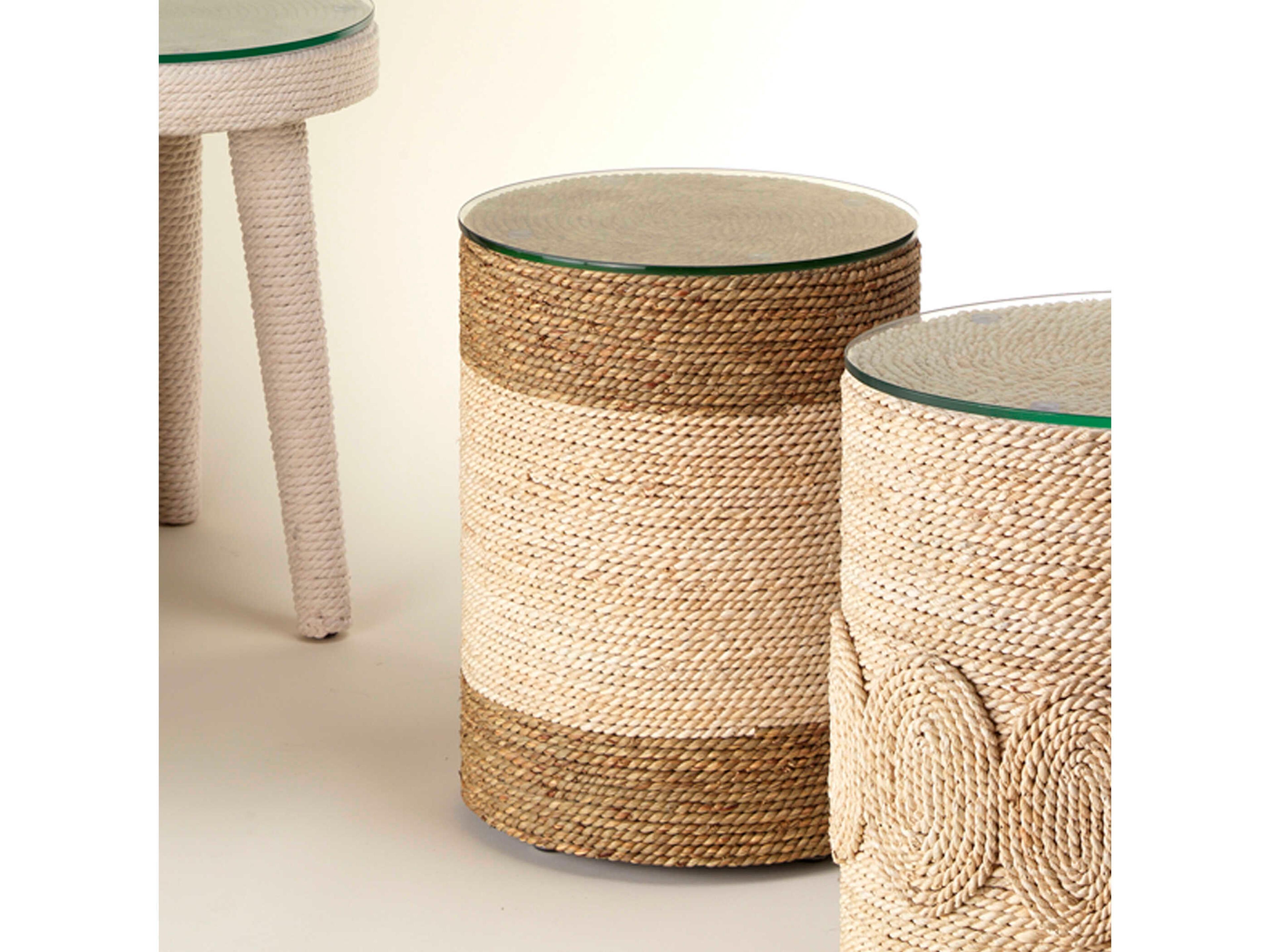 Jamie Young Saint Bart Round Glass End Table