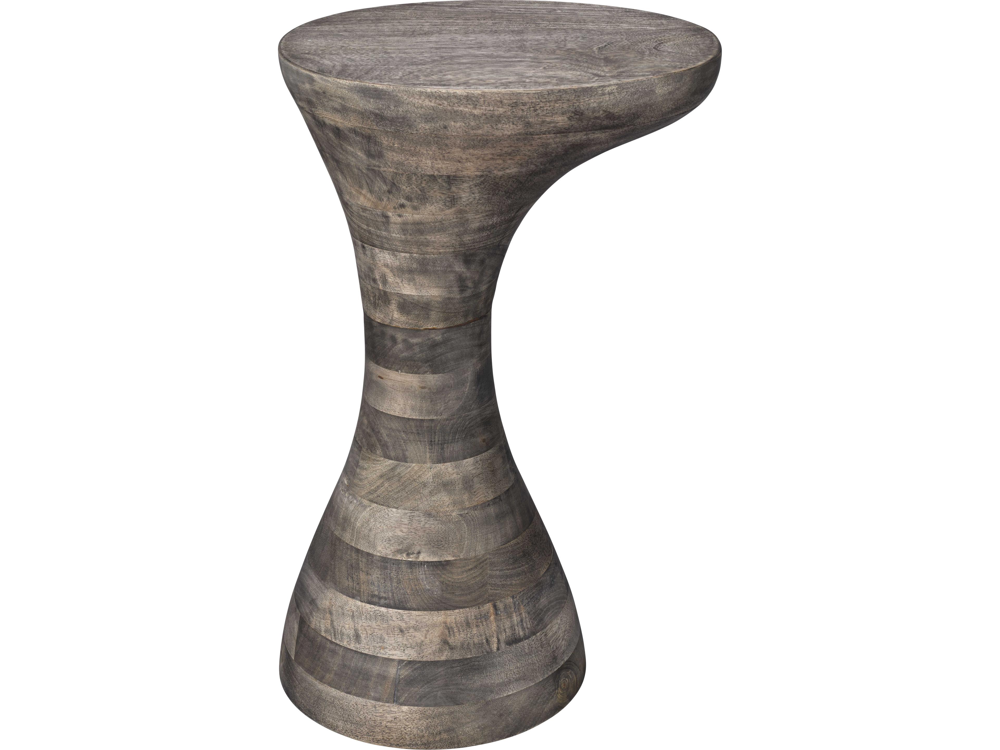 Toadstool Round Wood Grey End Table