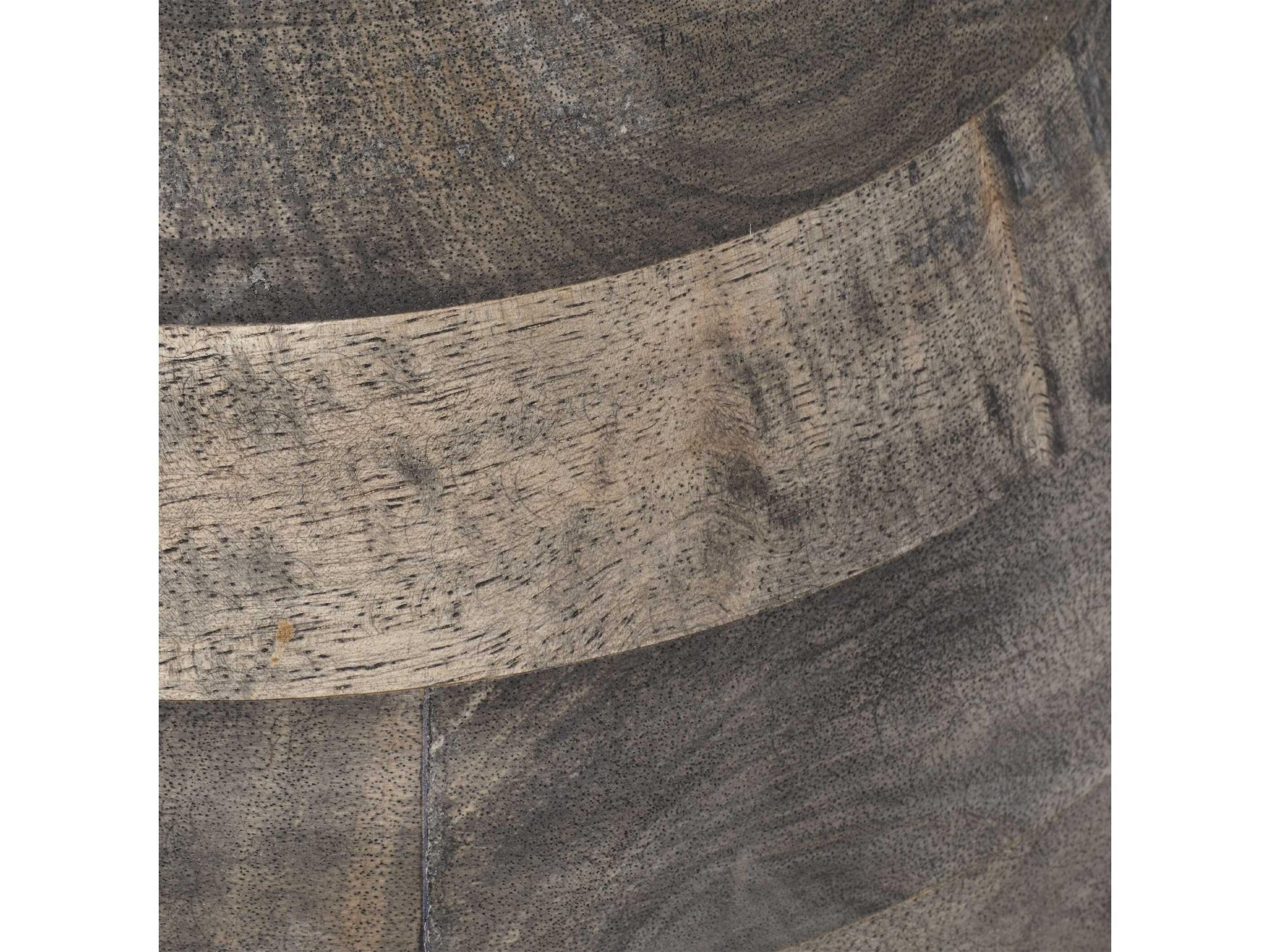 Jamie Young Toadstool Round Wood Grey End Table