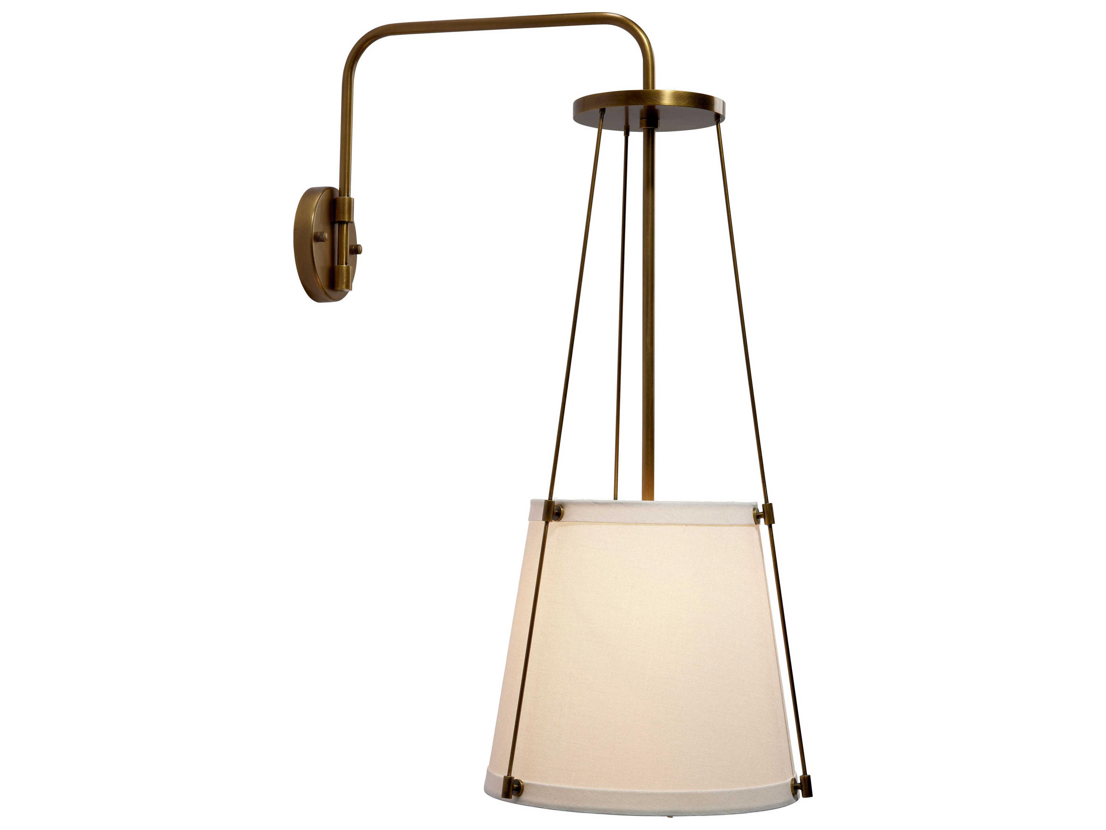 Jamie Young California 1-Light Antique Brass With Off White Linen Wall Sconce