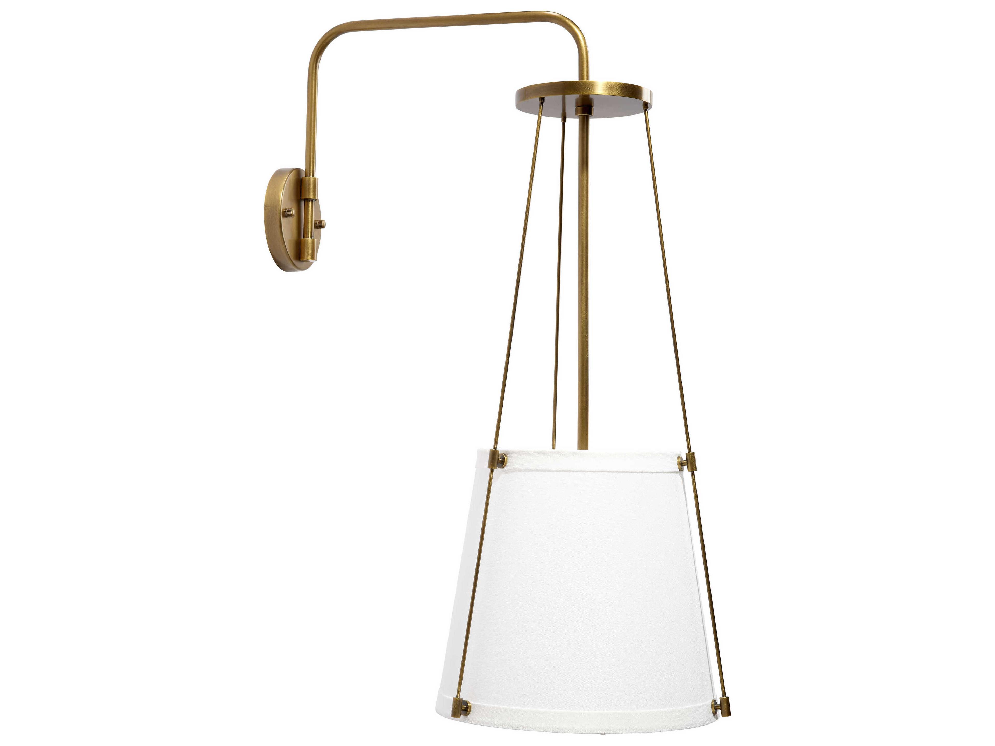 Jamie Young California 1-Light Antique Brass With Off White Linen Wall Sconce