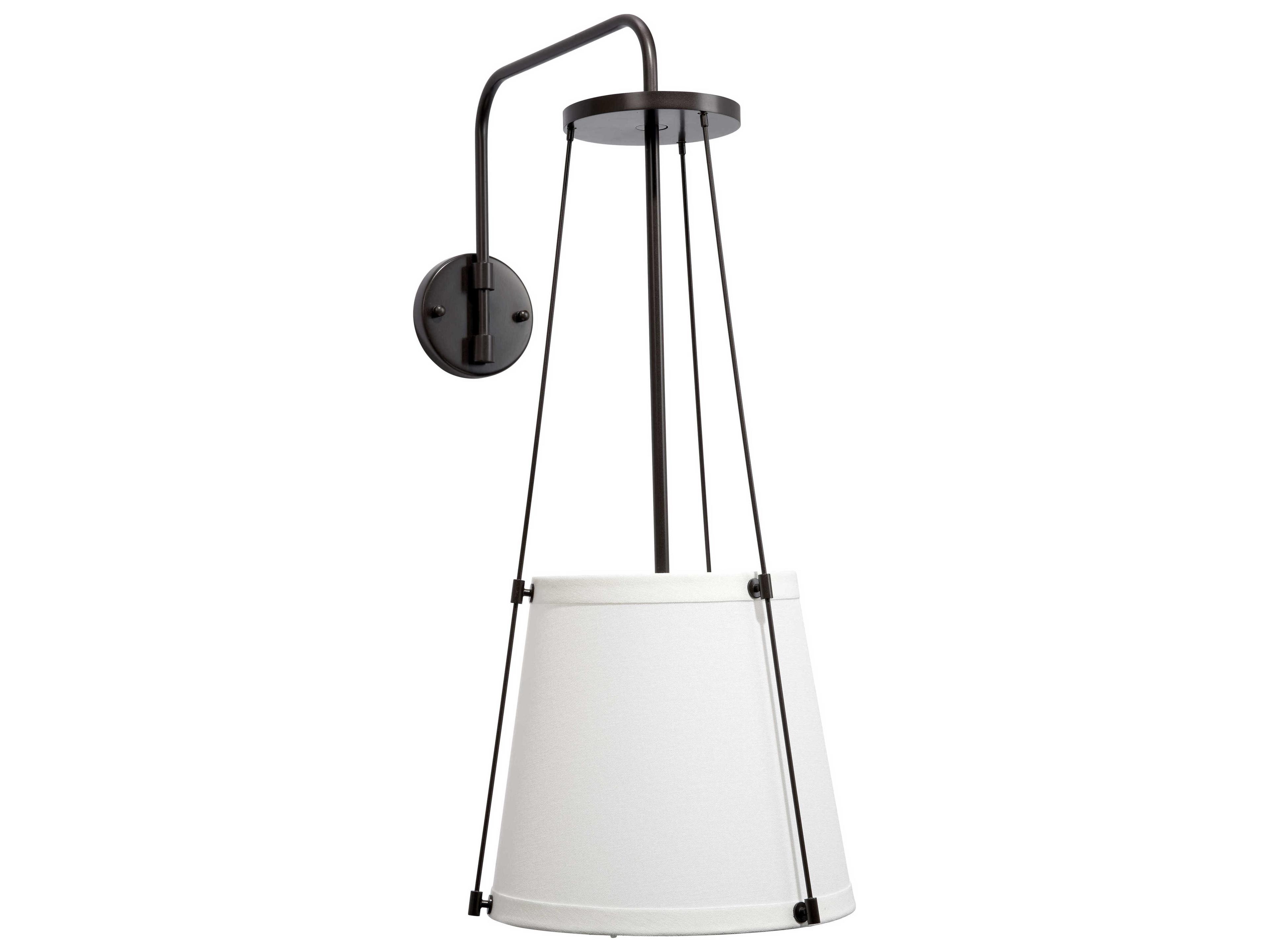 California 1-Light Oil Rubbed Bronze With Off White Linen Wall Sconce