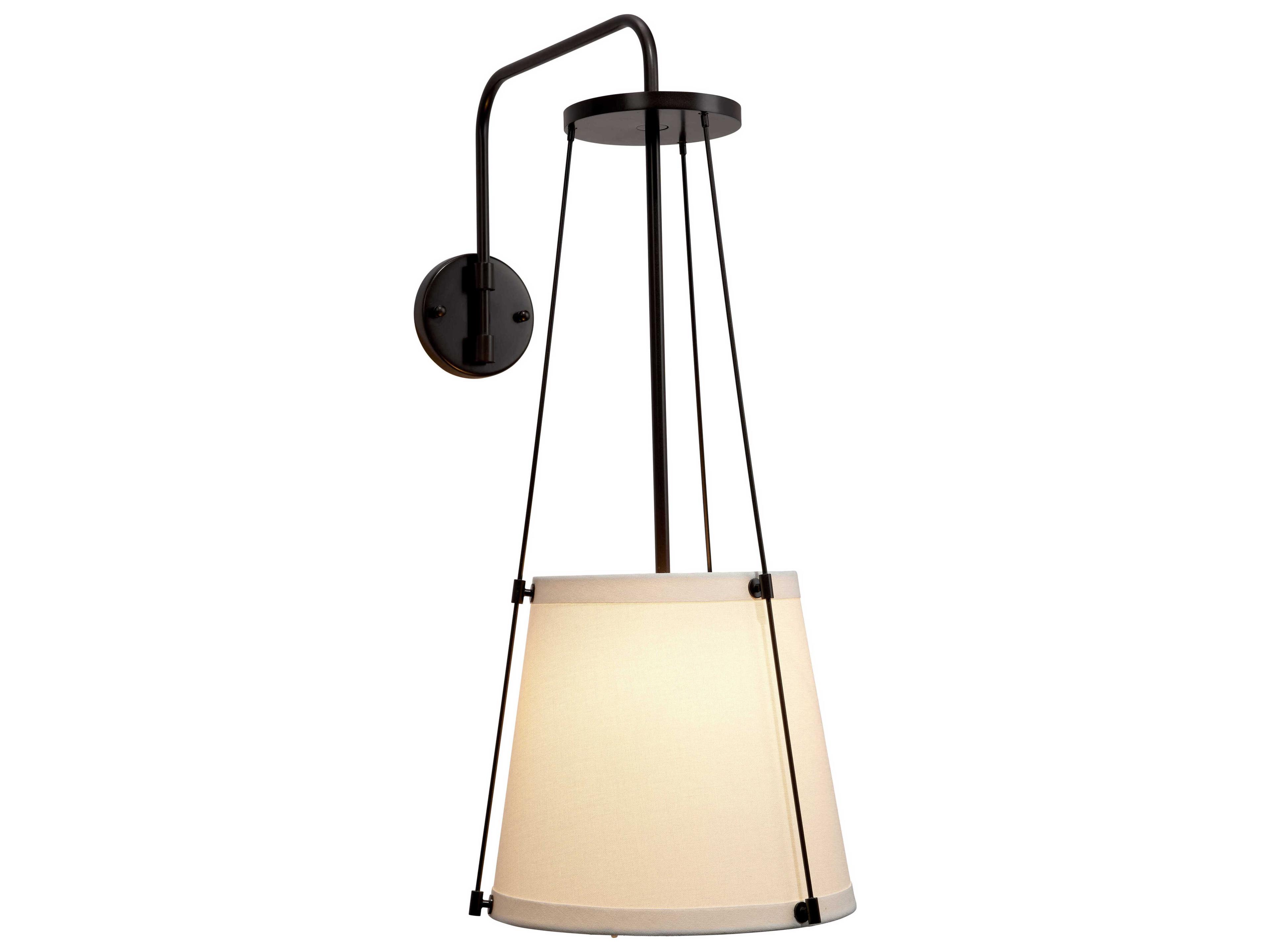 Jamie Young California 1-Light Oil Rubbed Bronze With Off White Linen Wall Sconce