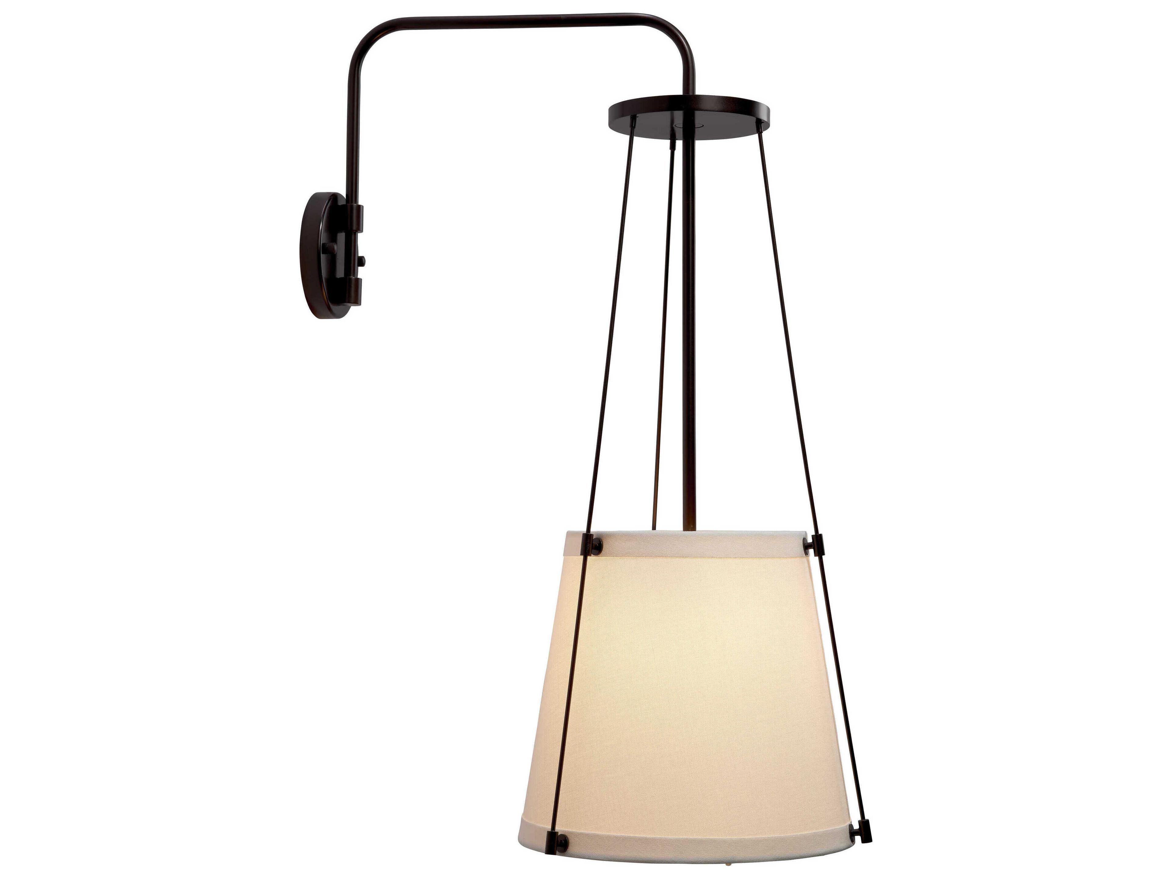 Jamie Young California 1-Light Oil Rubbed Bronze With Off White Linen Wall Sconce