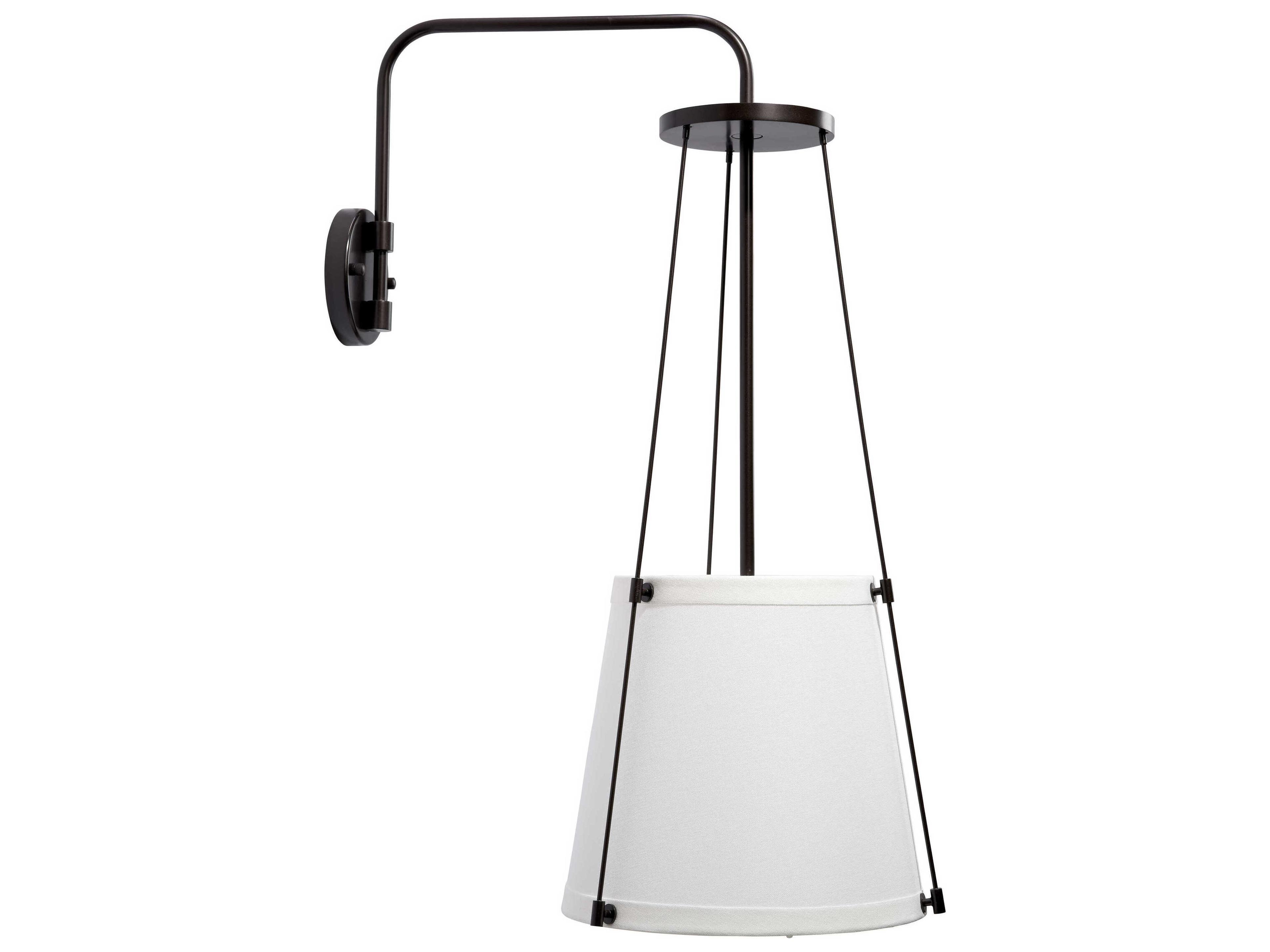 Jamie Young California 1-Light Oil Rubbed Bronze With Off White Linen Wall Sconce