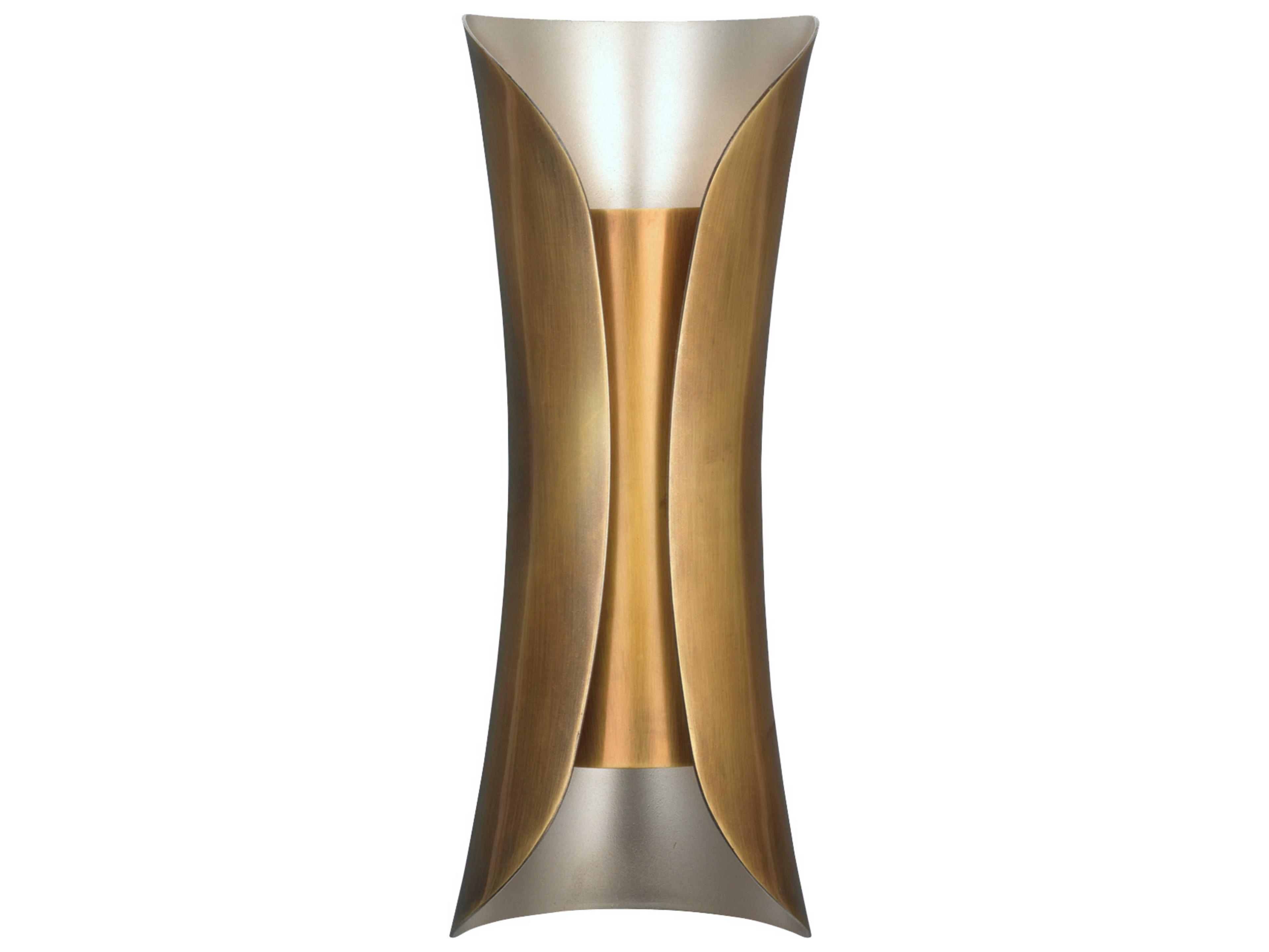 2-Light Antique Brass Silver Wall Sconce