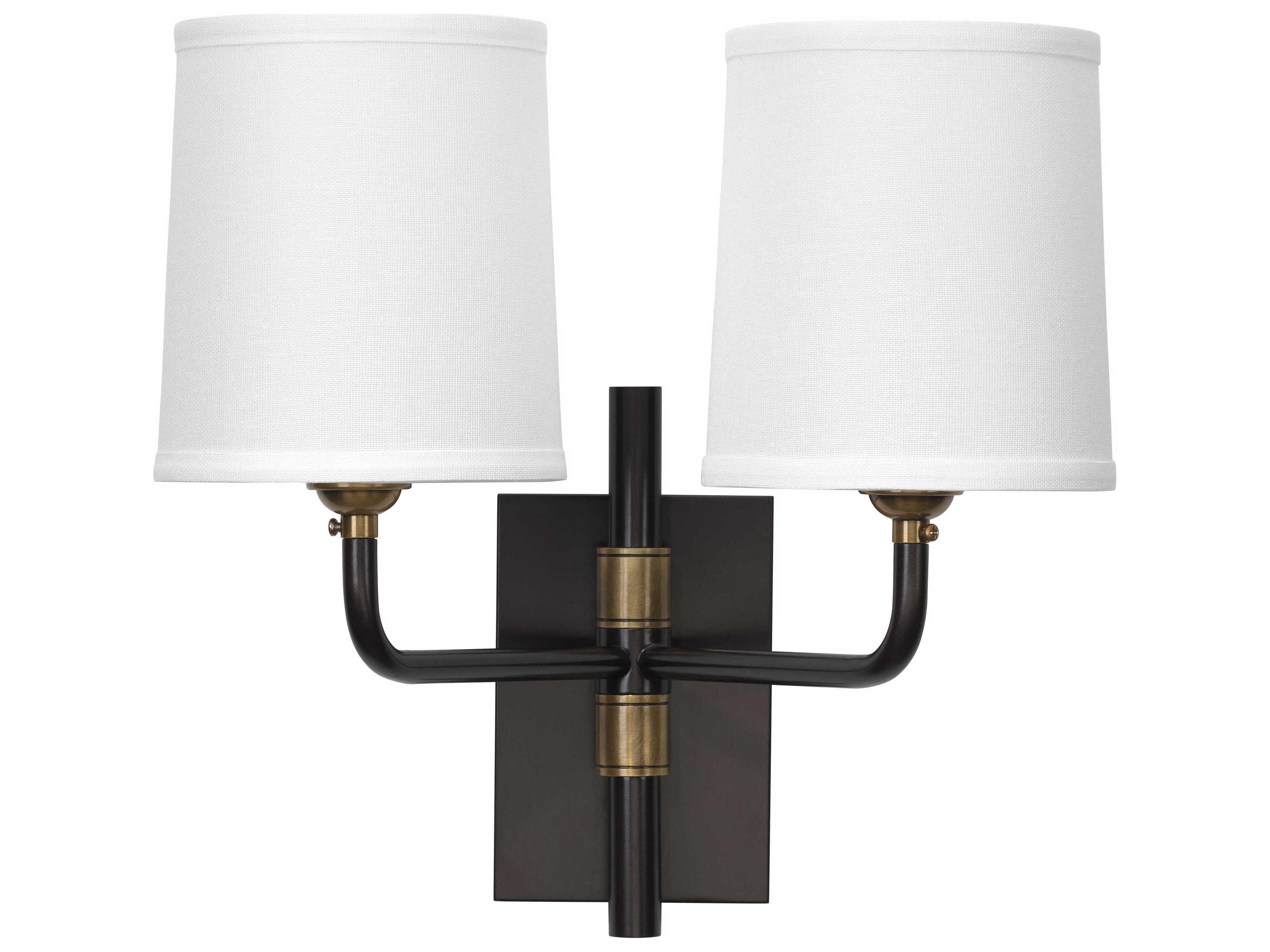 2-Light Oil Rubbed Bronze Antique Brass Wall Sconce