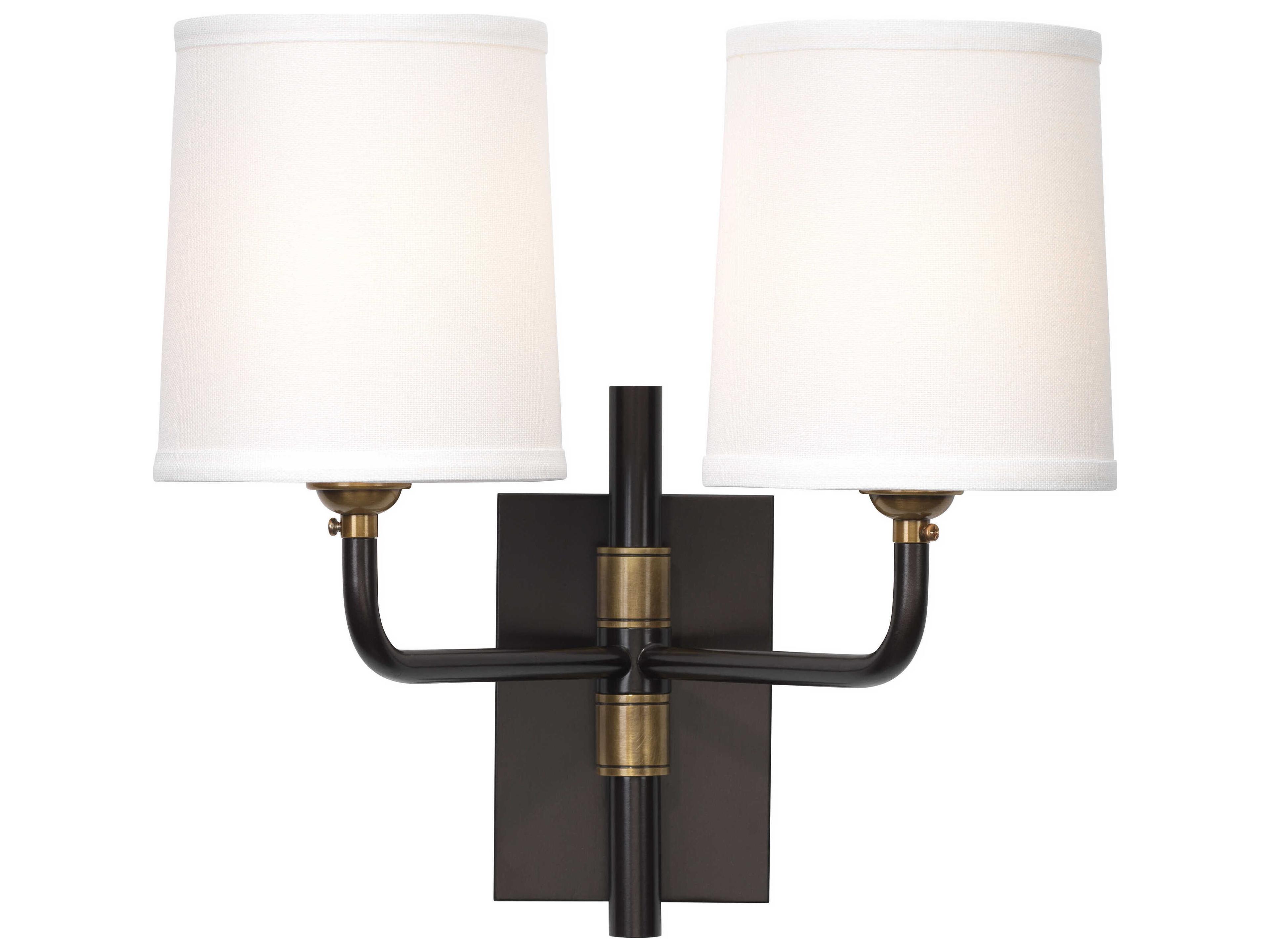 Jamie Young 2-Light Oil Rubbed Bronze Antique Brass Wall Sconce