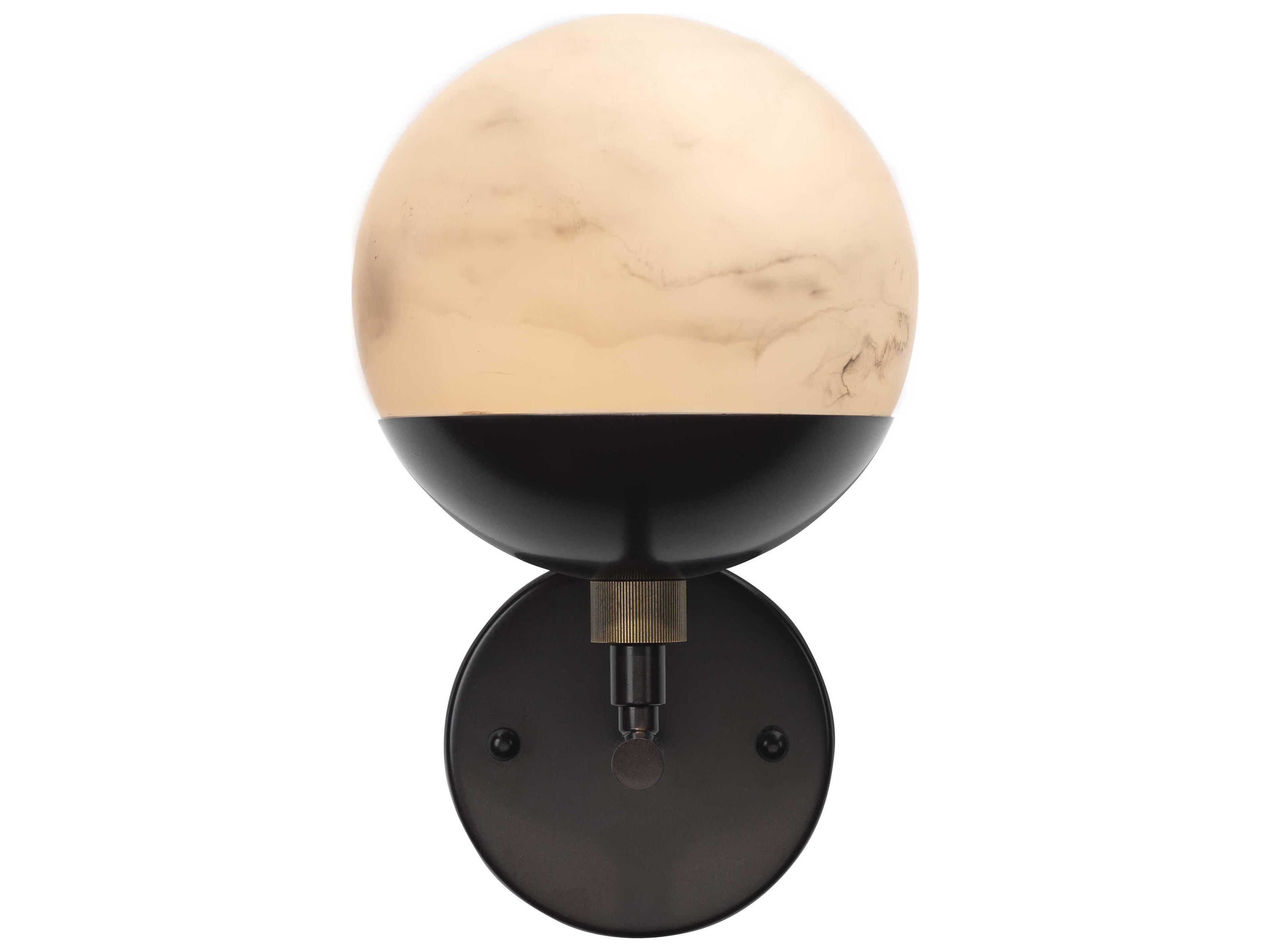 Jamie Young 1-Light Faux White Alabaster Oil Rubbed Bronze Wall Sconce
