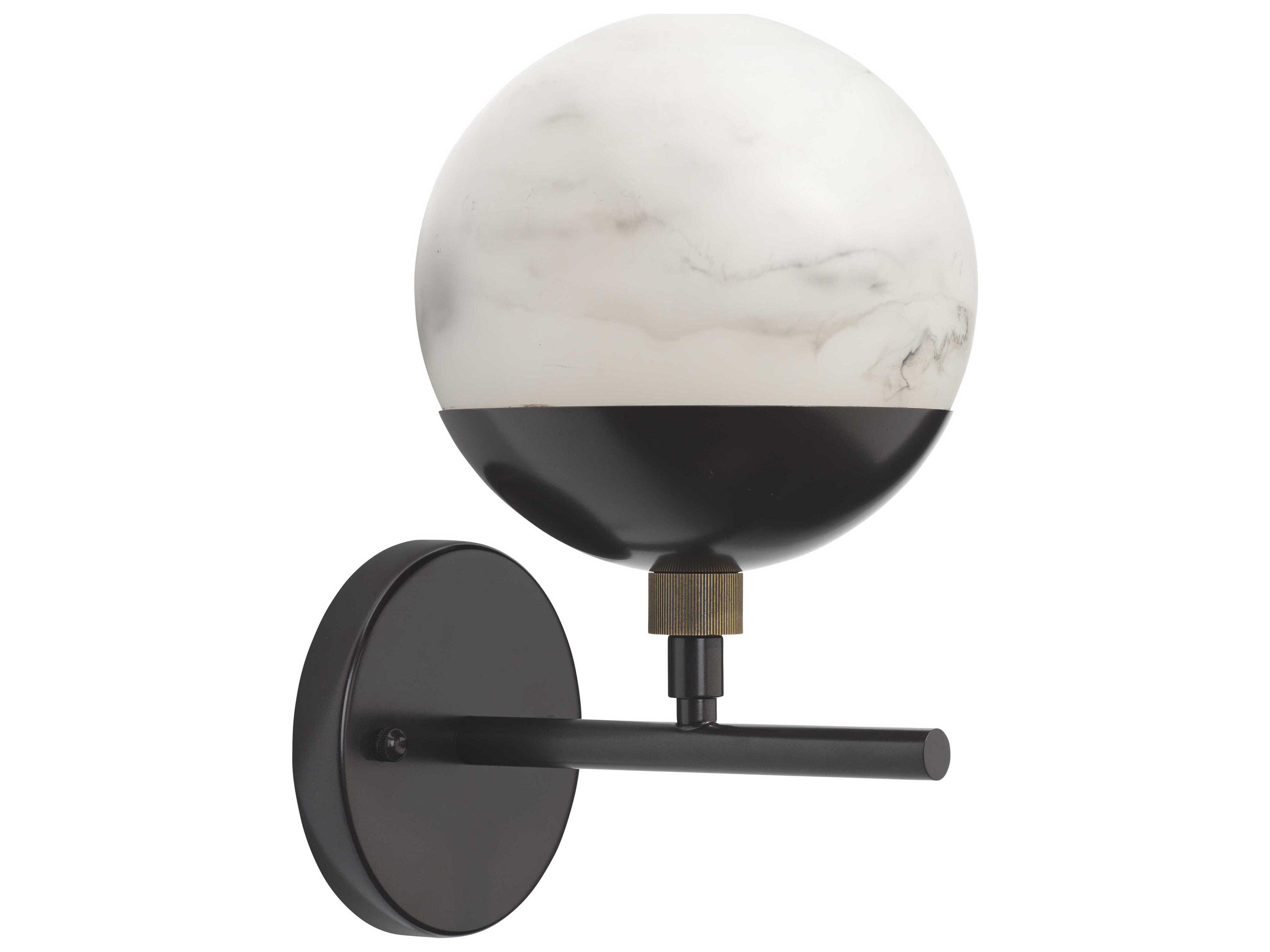 Jamie Young 1-Light Faux White Alabaster Oil Rubbed Bronze Wall Sconce