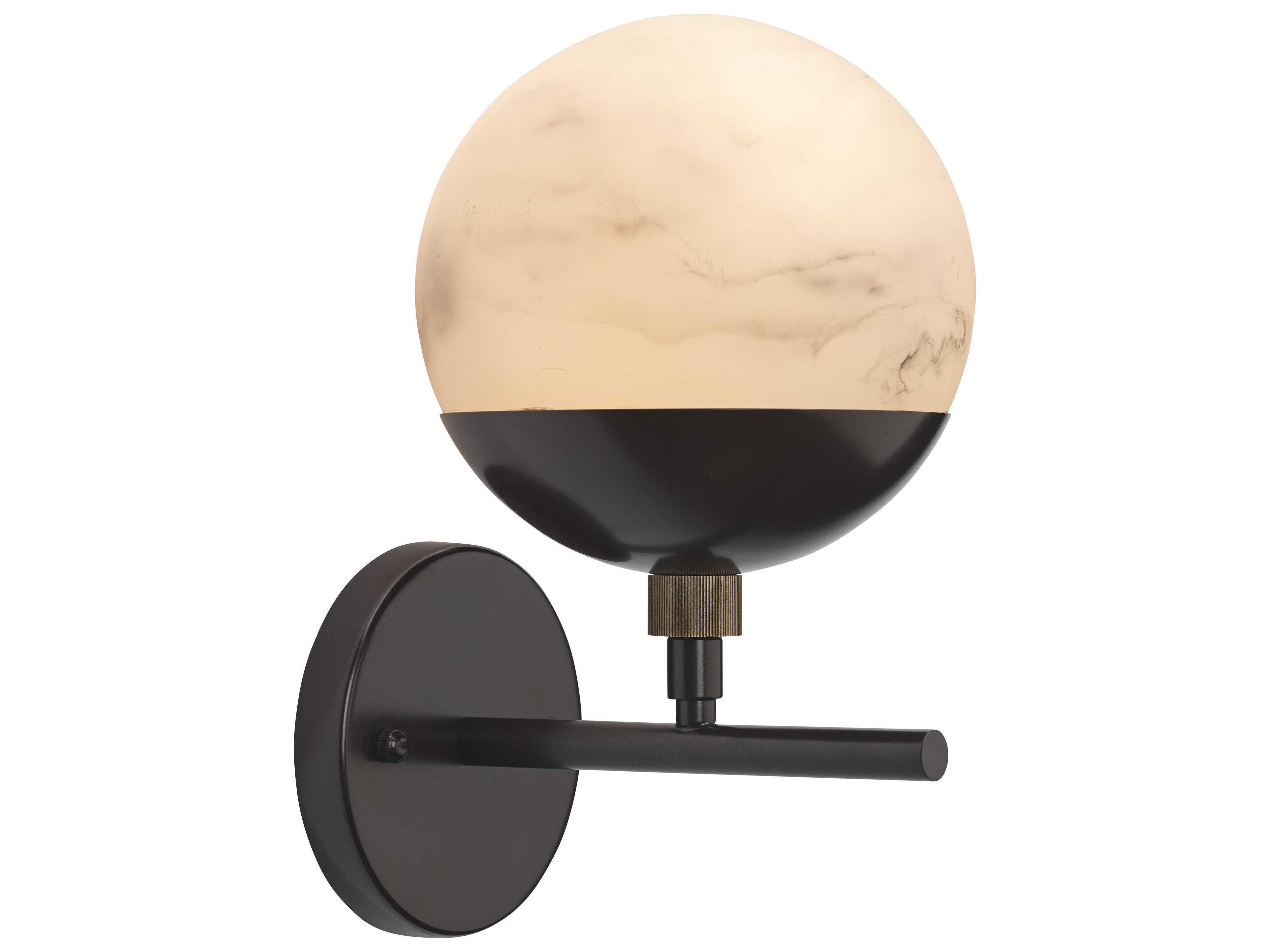 Jamie Young 1-Light Faux White Alabaster Oil Rubbed Bronze Wall Sconce