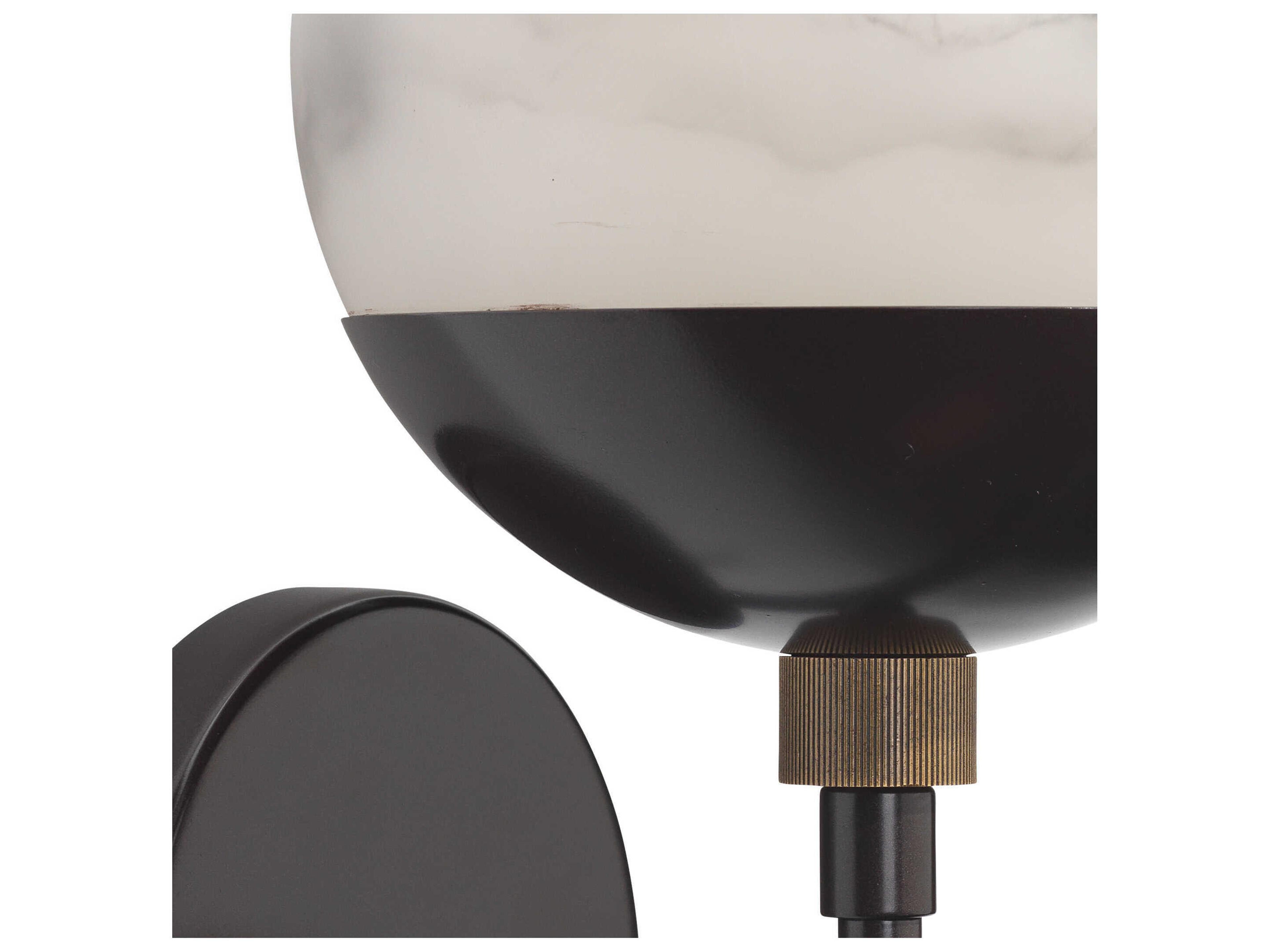 Jamie Young 1-Light Faux White Alabaster Oil Rubbed Bronze Wall Sconce