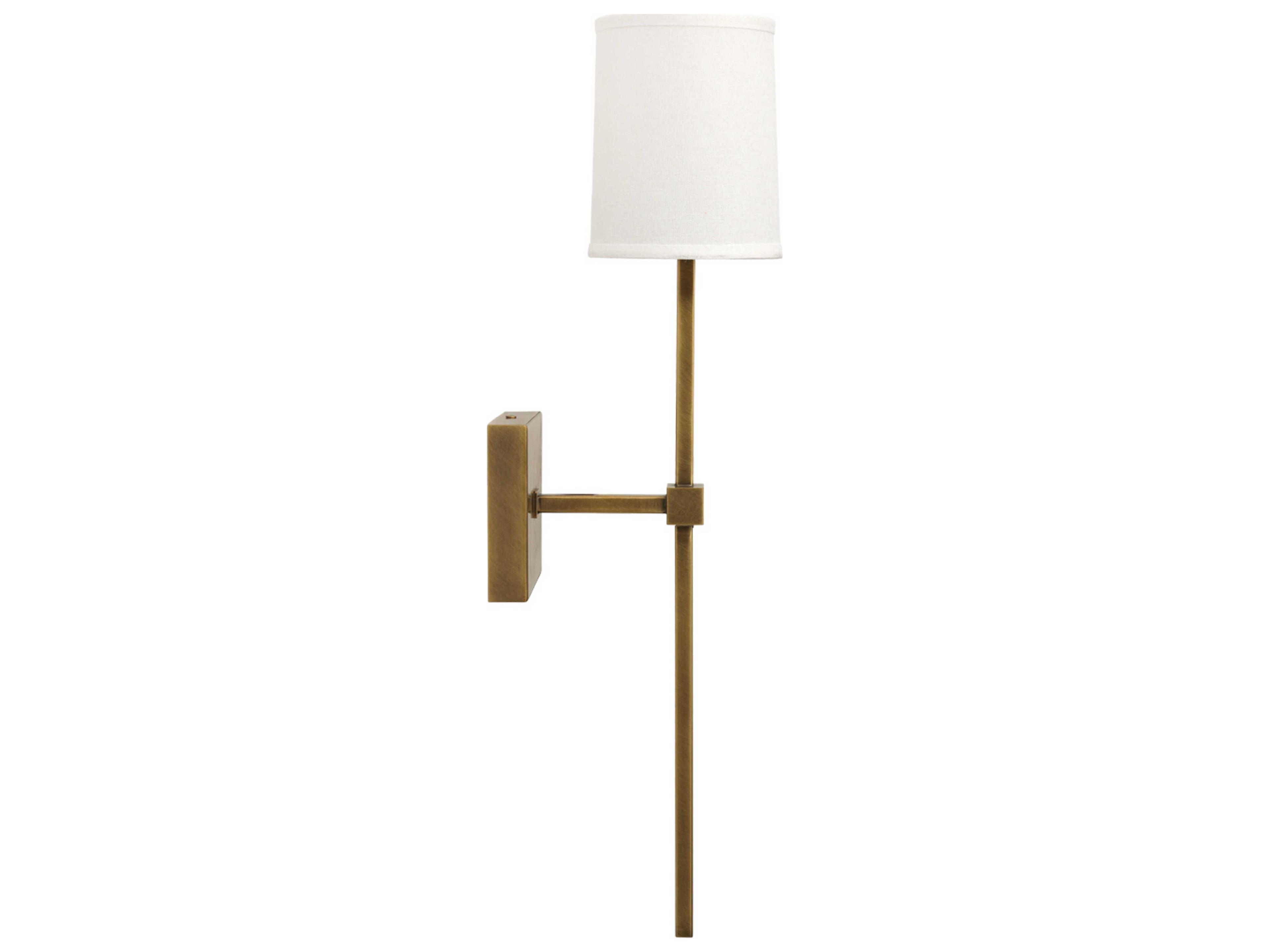 Jamie Young Minerva 1-Light Antique Brass White Linen Wall Sconce