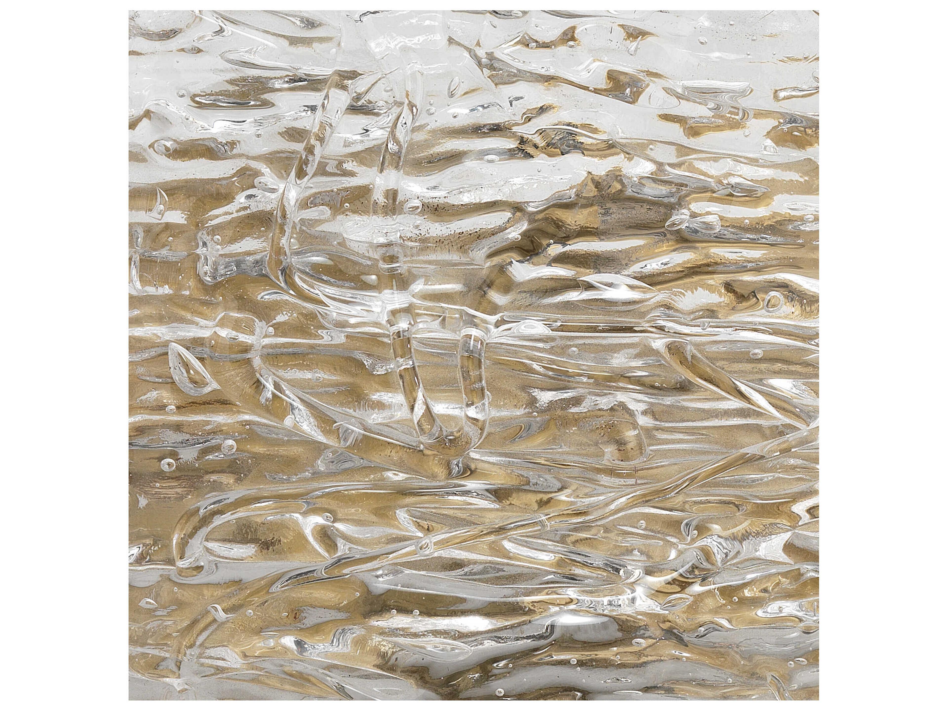 Jamie Young 2-Light Clear Textured Glass Antique Brass Wall Sconce