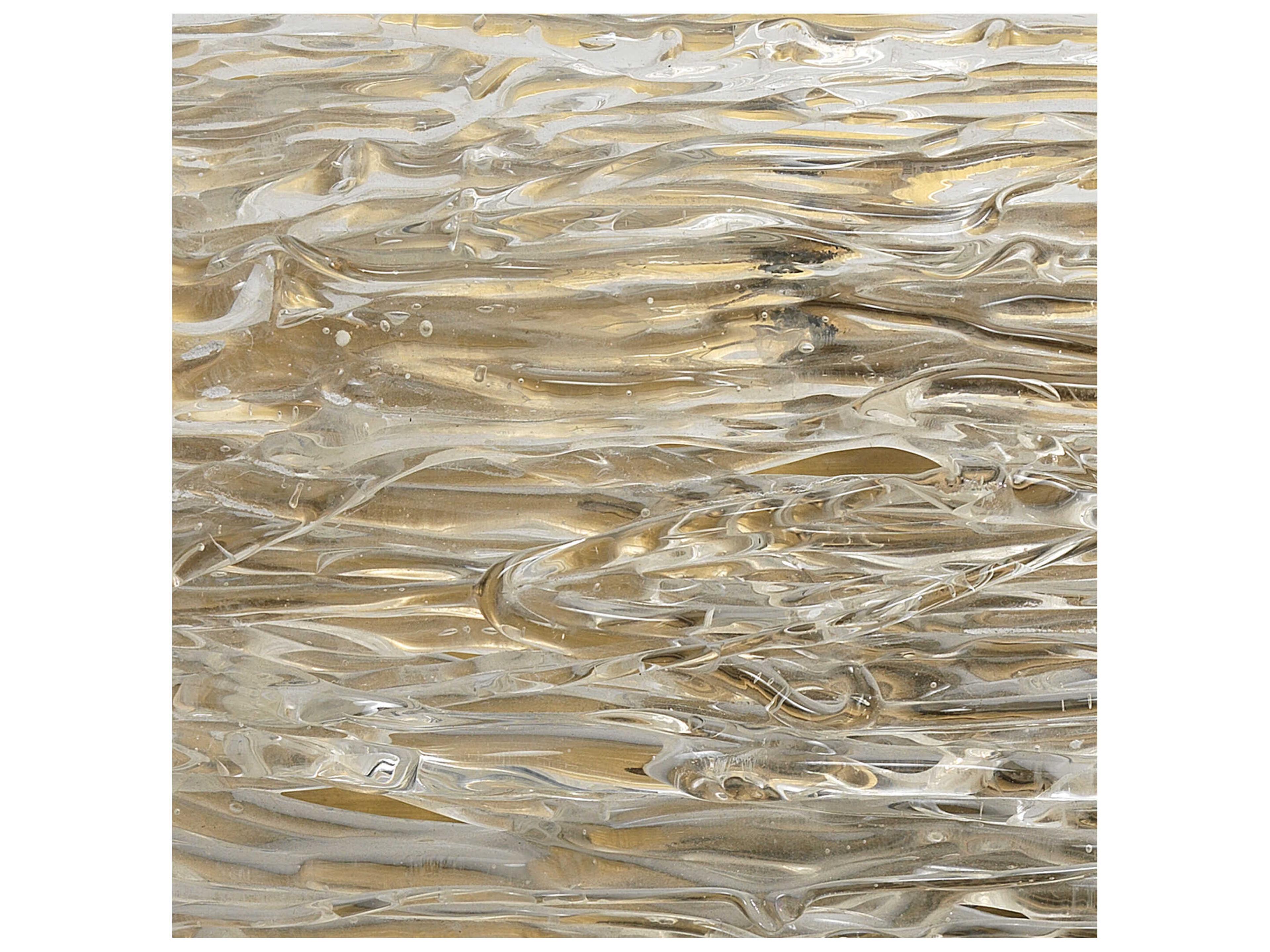 Jamie Young 2-Light Clear Textured Glass Antique Brass Wall Sconce