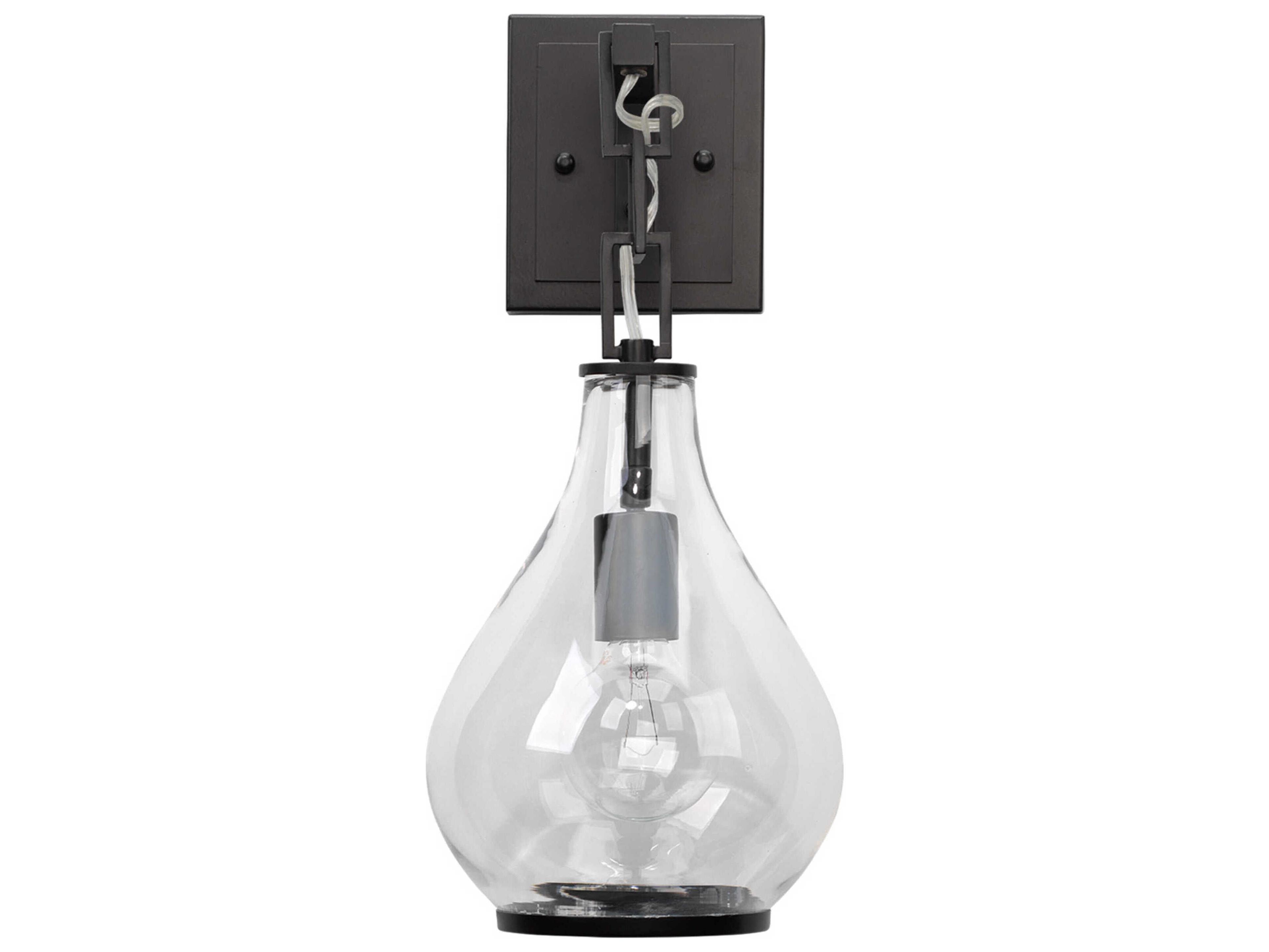 Tear Drop 1-Light Clear Glass Oil Rubbed Bronze Wall Sconce