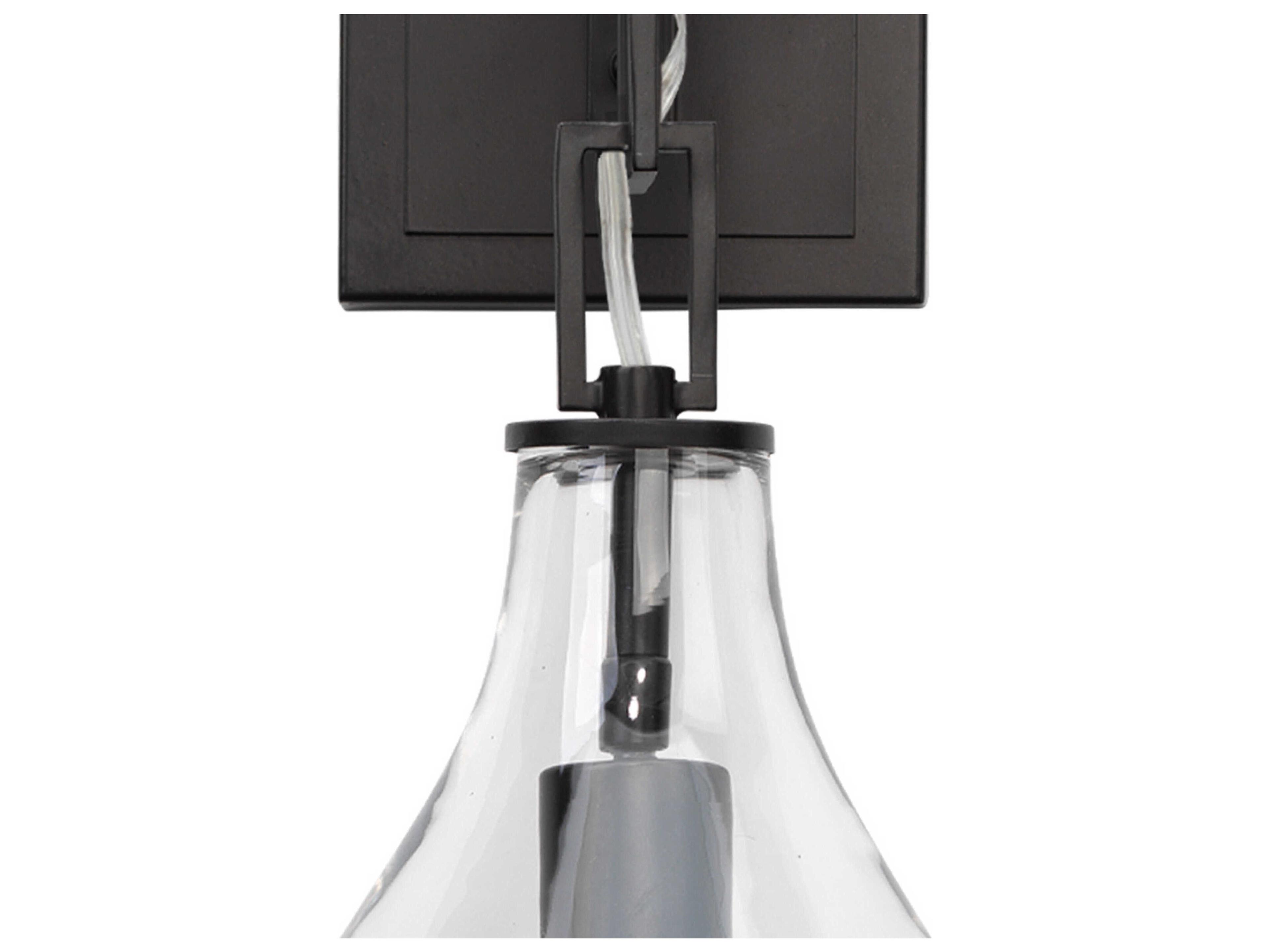 Jamie Young Tear Drop 1-Light Clear Glass Oil Rubbed Bronze Wall Sconce