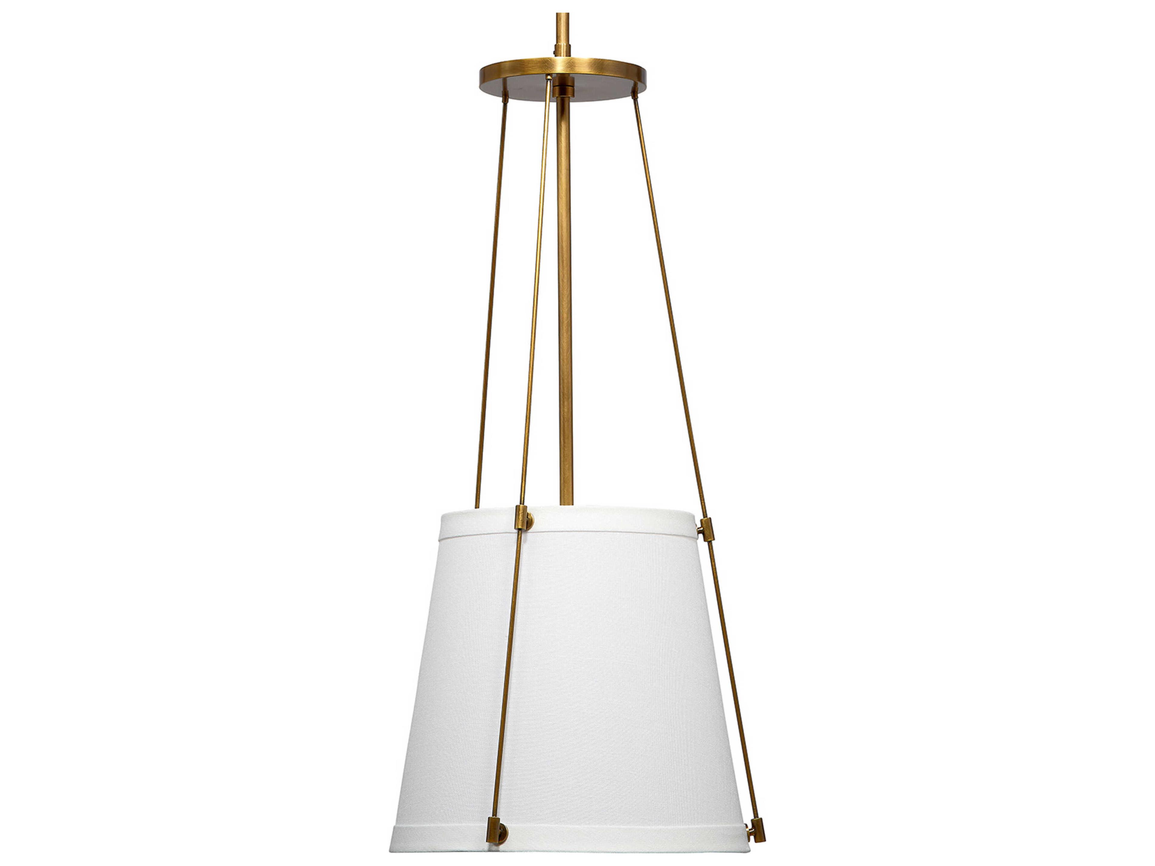 California 1-Light Antique Brass With Off White Linen Dome Pendant