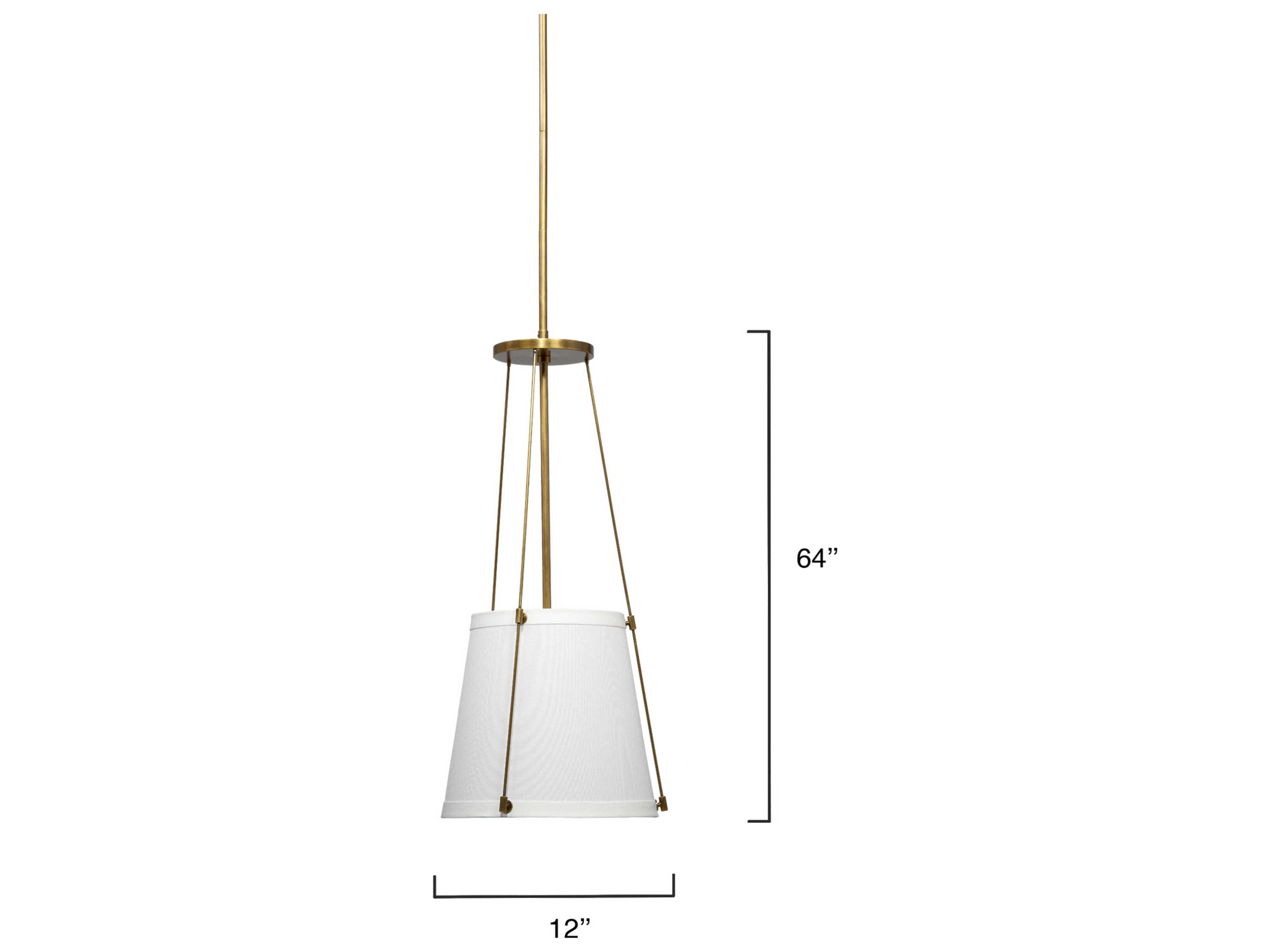 Jamie Young California 1-Light Antique Brass With Off White Linen Dome Pendant