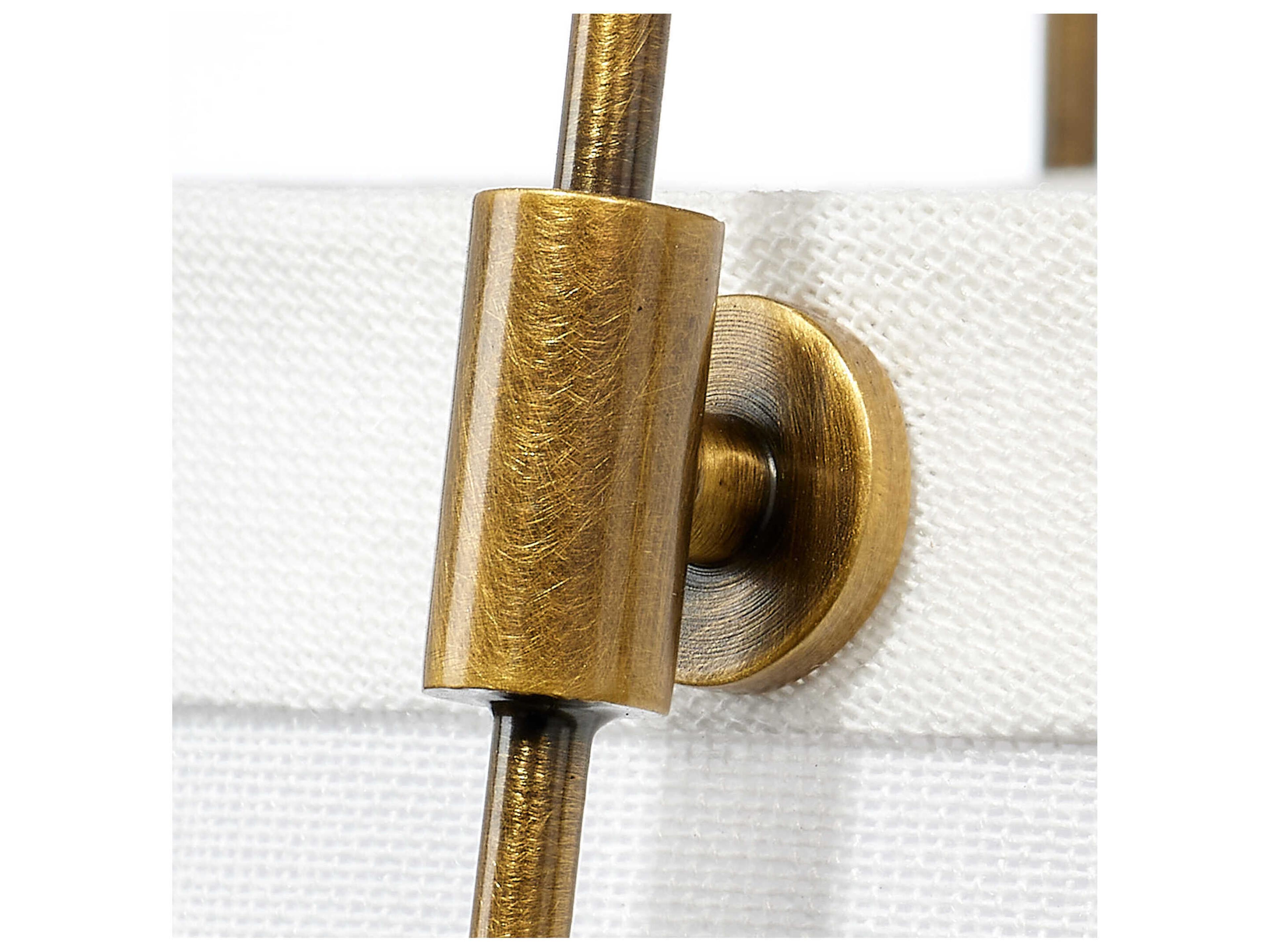 Jamie Young California 1-Light Antique Brass With Off White Linen Dome Pendant