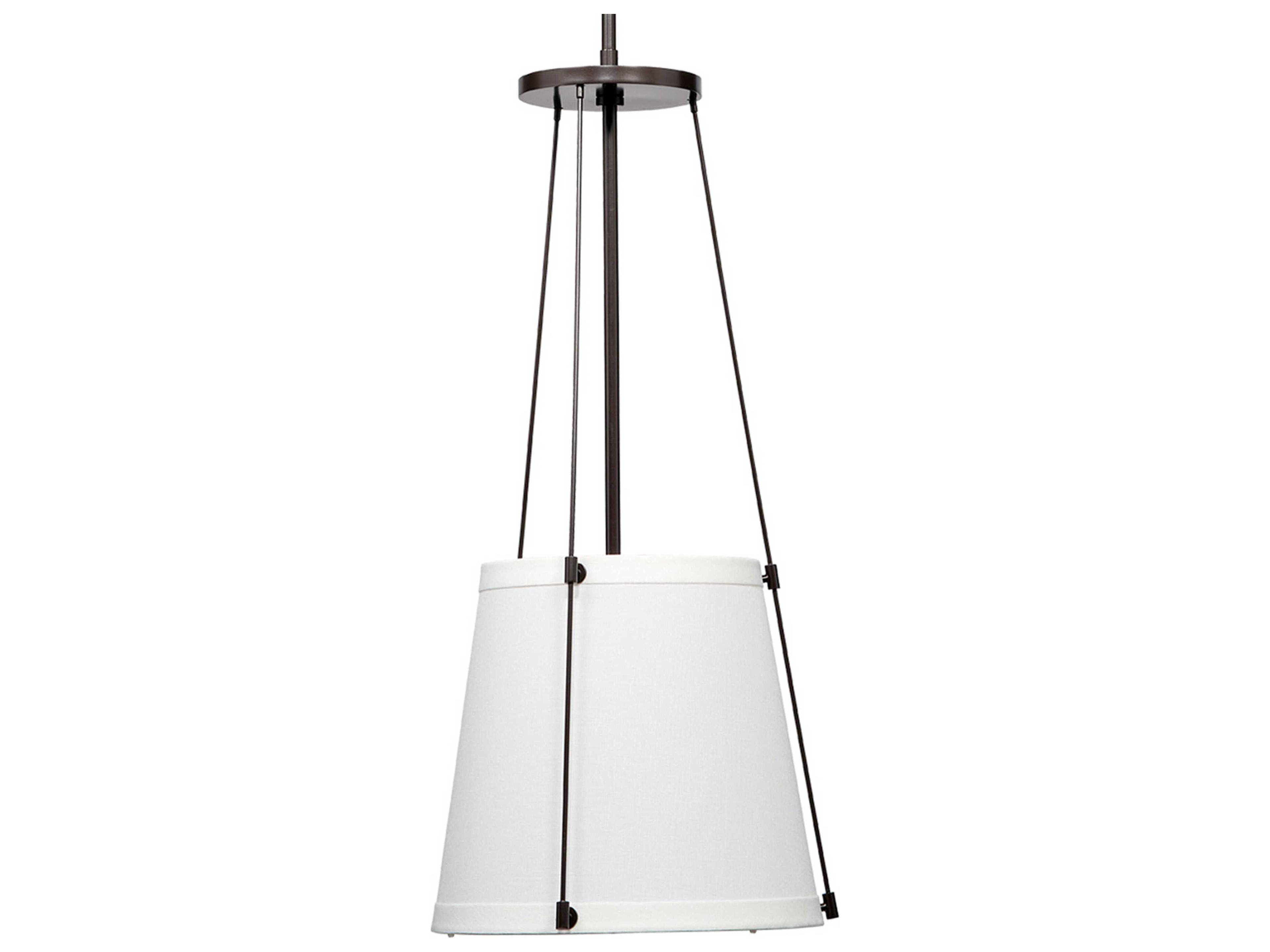 California 1-Light Oil Rubbed Bronze With Off White Linen Dome Mini Pendant