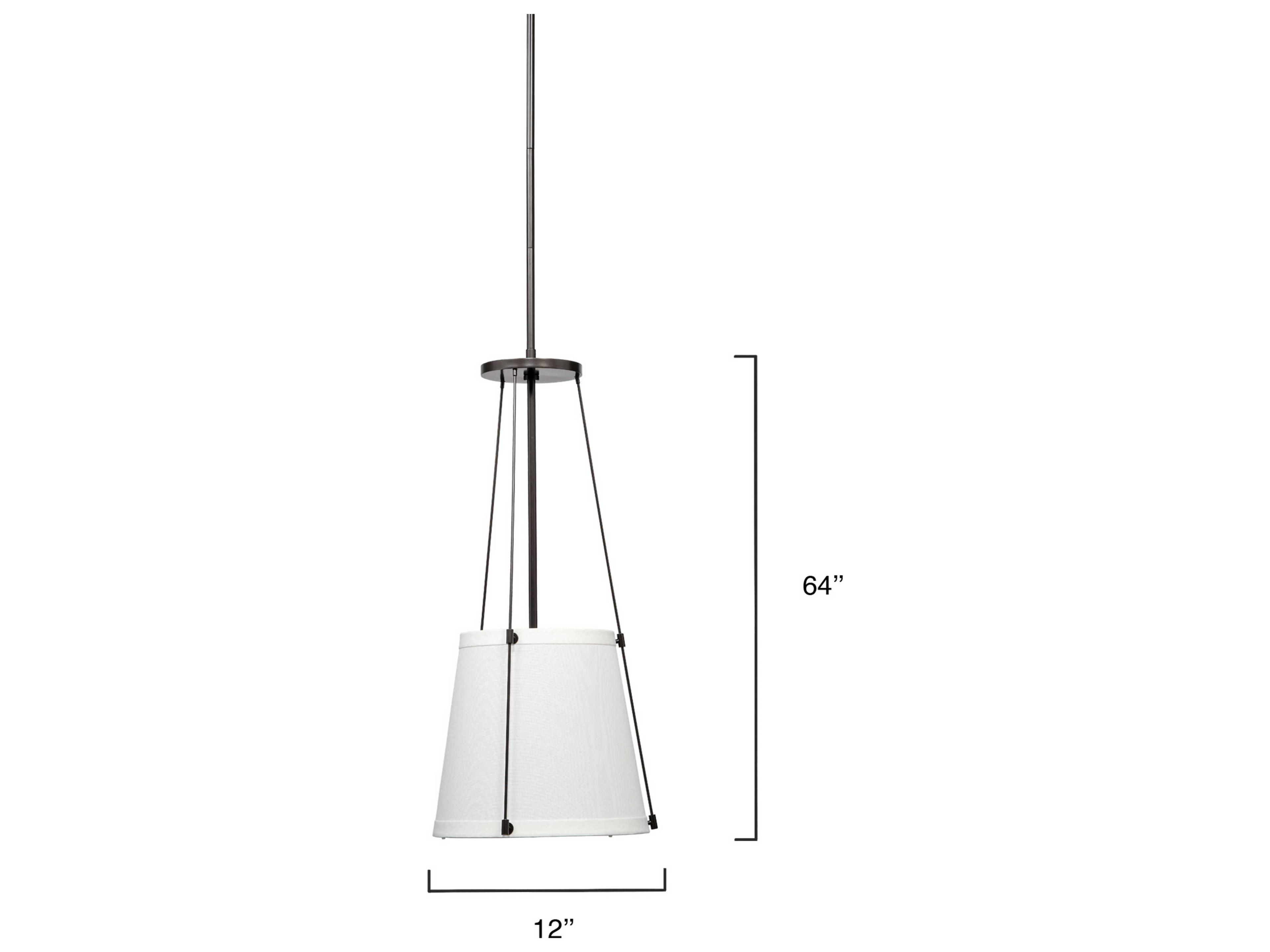 Jamie Young California 1-Light Oil Rubbed Bronze With Off White Linen Dome Mini Pendant